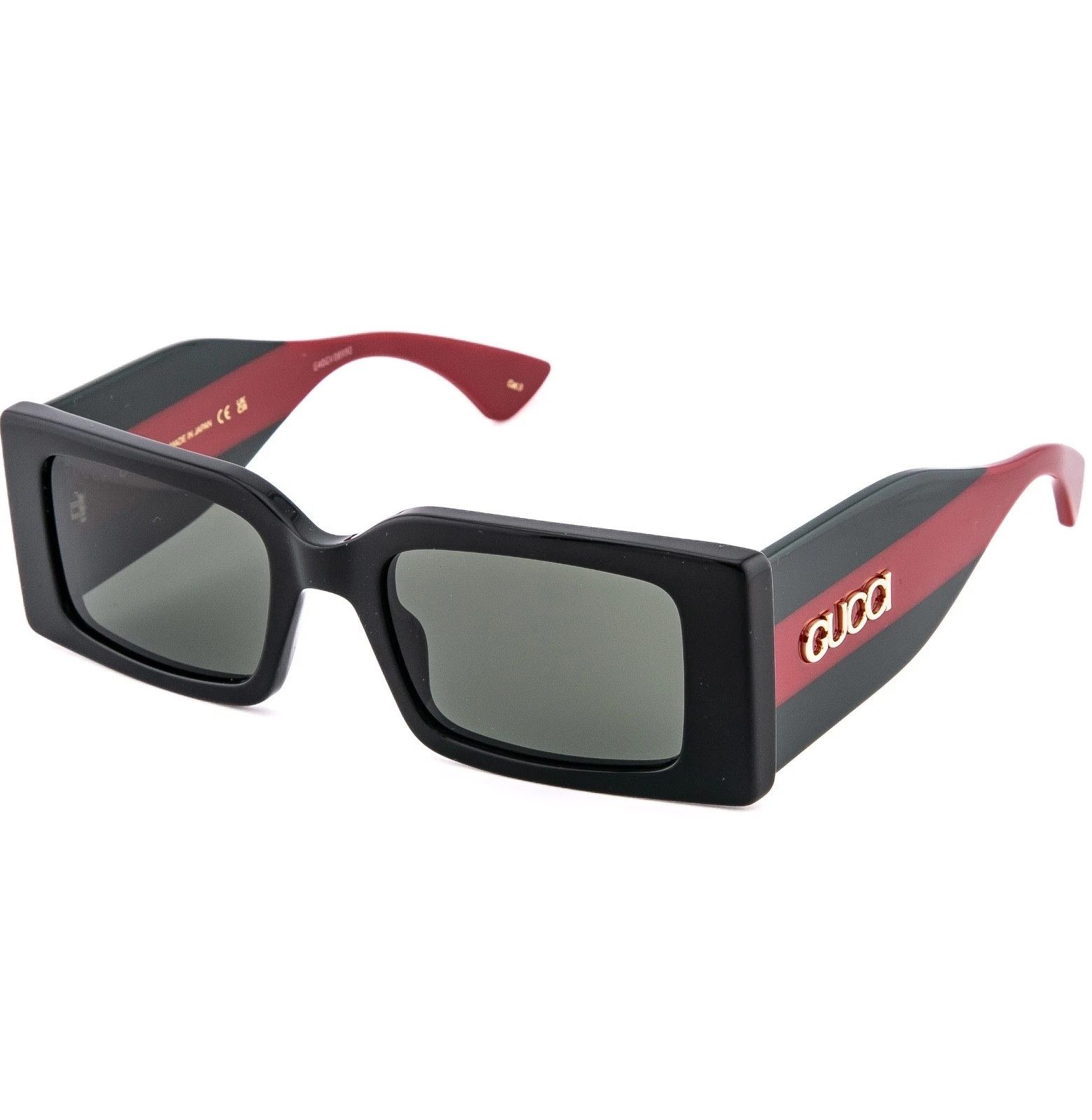 Gucci GUCCI Gg1860S 1860 Black Green Web Logo Sunglasses 001 Size ONE SIZE - 6 Thumbnail