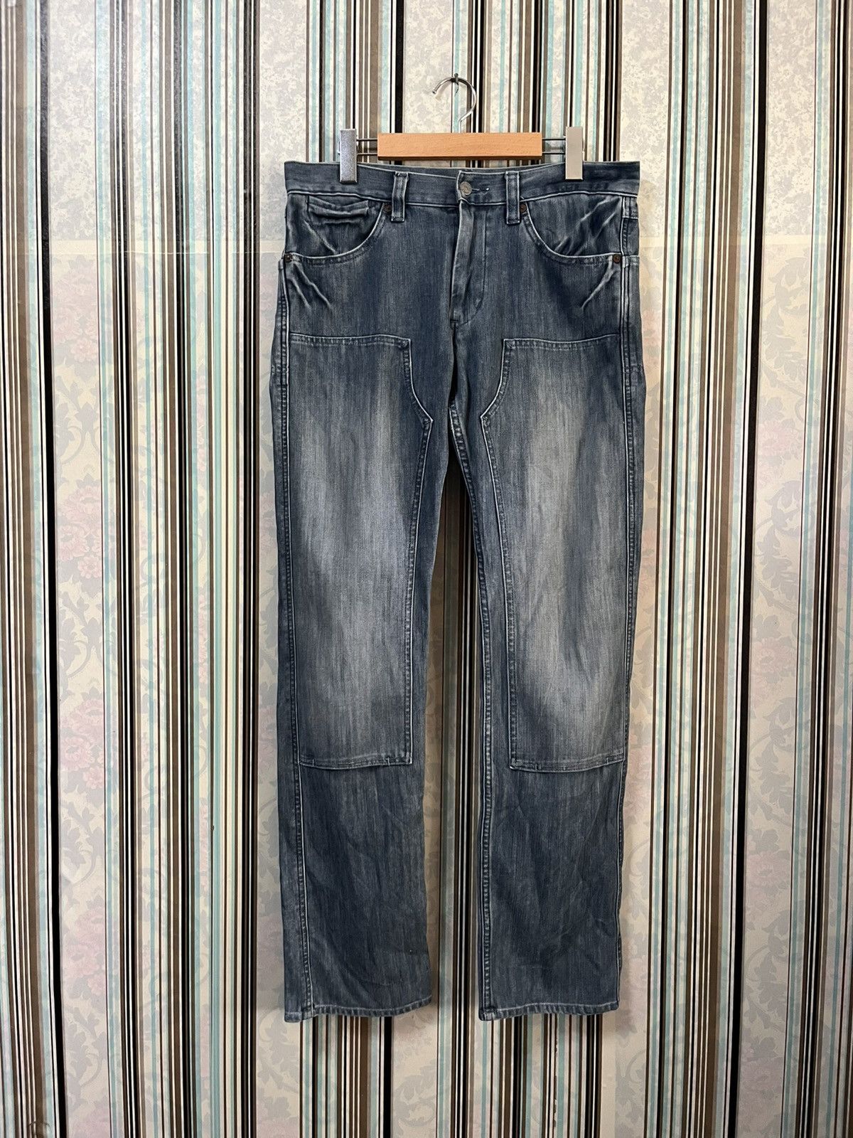 Japanese Brand 1990s BARTACK guaranteed double knee #I2 Size US 32 / EU 48 - 1 Thumbnail