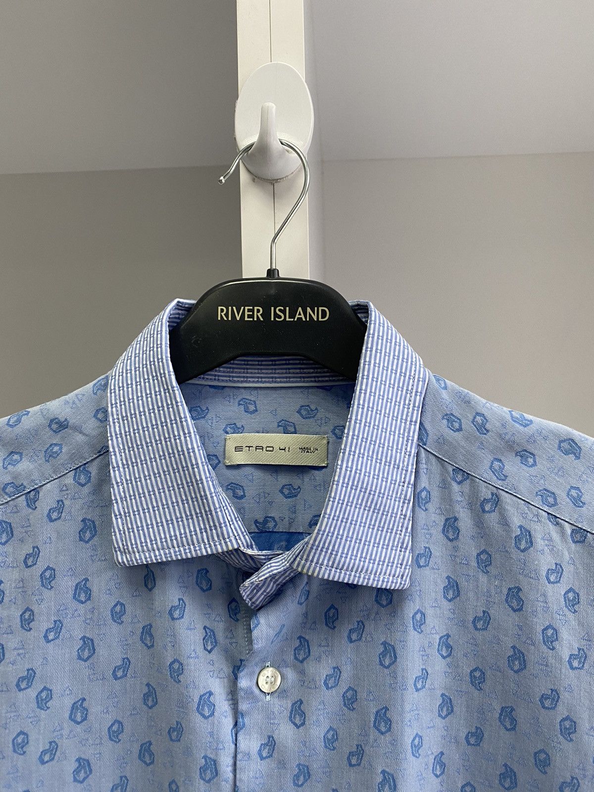 Designer × Etro × Vintage Vintage Etro Blue Luxury Denim Shirt Size US M / EU 48-50 / 2 - 7 Thumbnail