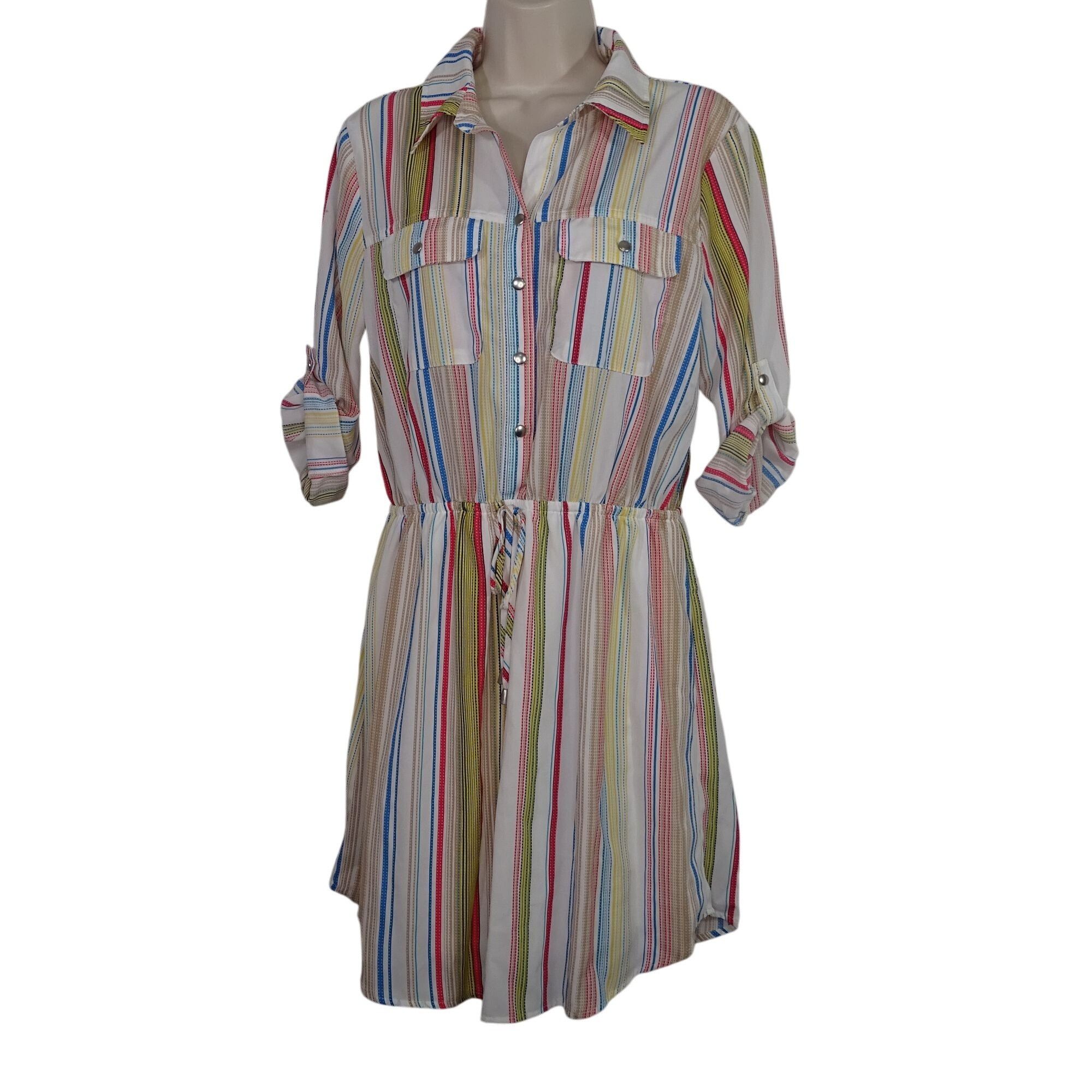 Other Bebop Striped Button Bodice Shirt Dress Women Size L Size L / US 10 / IT 46 - 1 Thumbnail