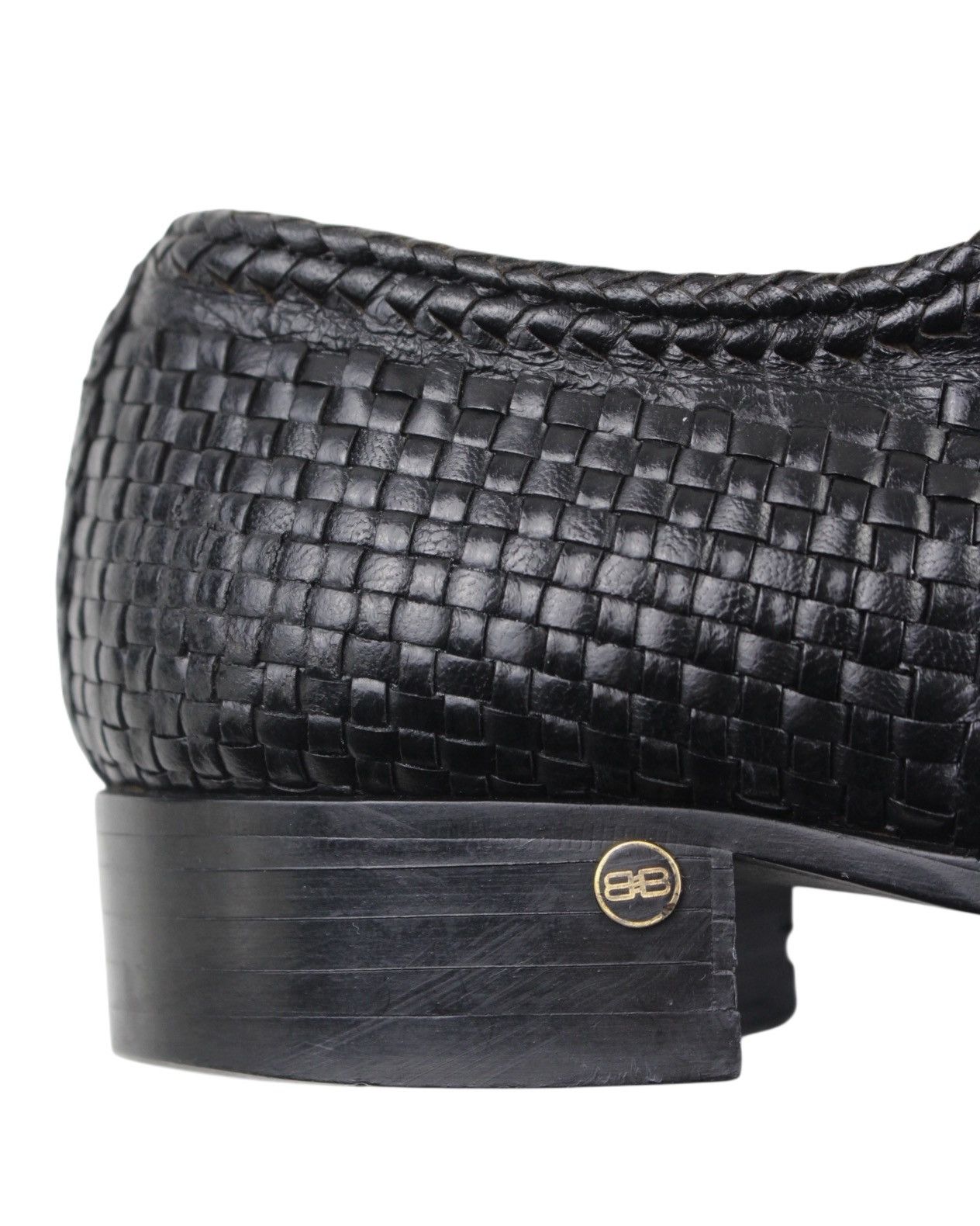 1990S BALENCIAGA PARIS WOVEN LEATHER DERBY