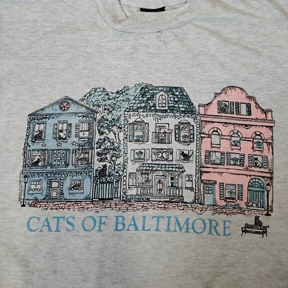 Fruit Of The Loom Vintage Cats Of Baltimore illustration T-Shirt Size US M / EU 48-50 / 2 - 1 Thumbnail