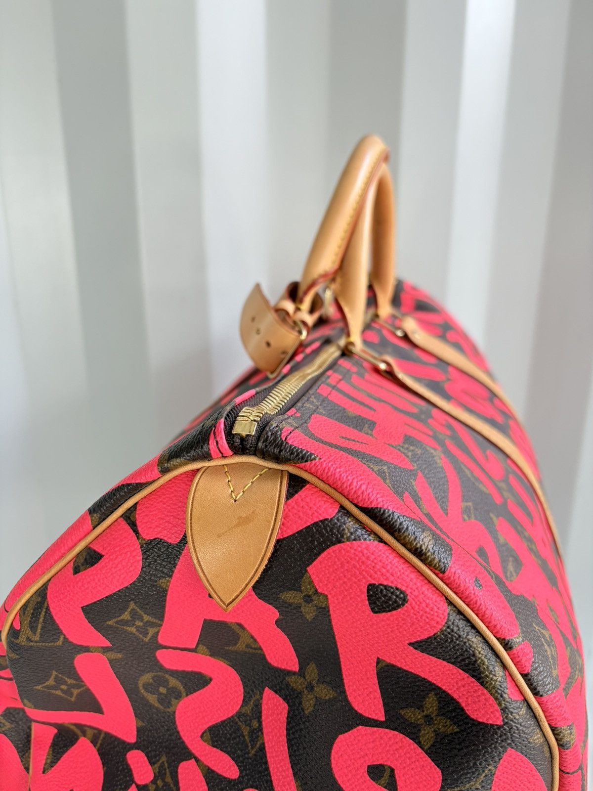 Louis Vuitton Keepall 50 Monogram Graffiti Bag Fuschia Size ONE SIZE - 9 Thumbnail