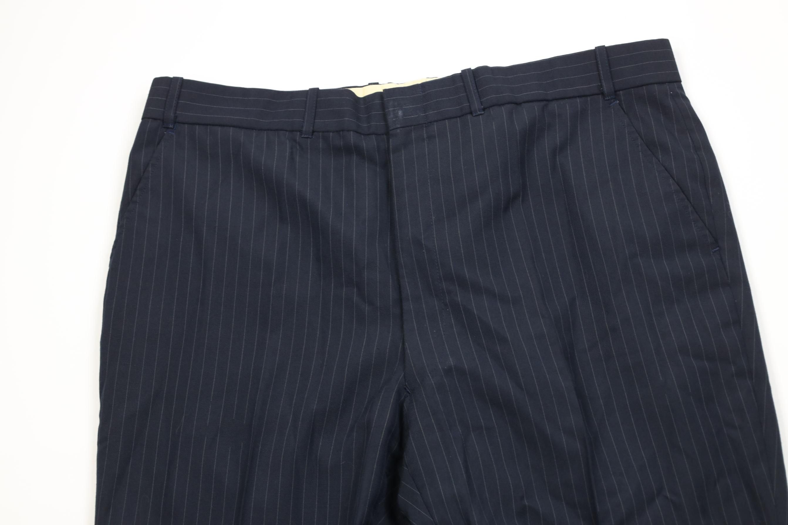 Vintage Vintage 70s Streetwear Knit Pinstriped Wide Leg Chino Pants Size US 36 / EU 52 - 2 Thumbnail