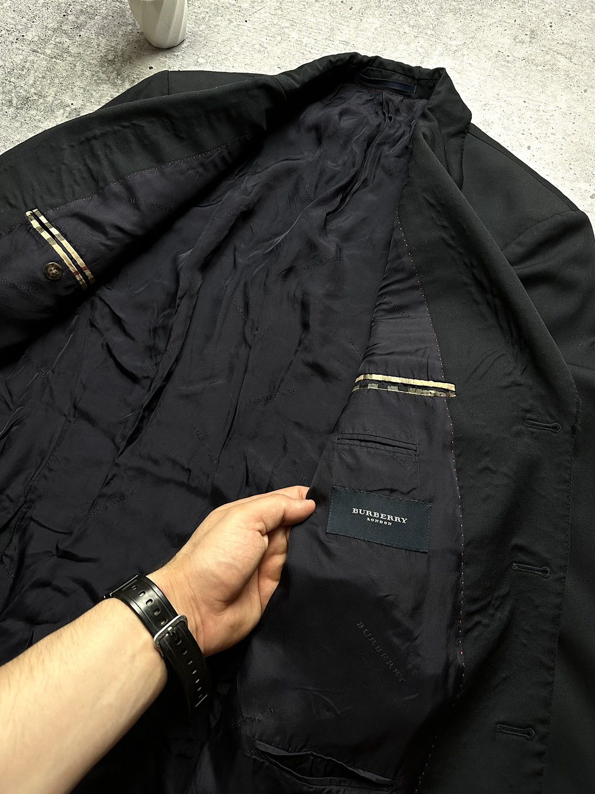 Burberry Vintage 90s Burberry London K-Knopf Wool Blazer Size 50S - 7 Thumbnail