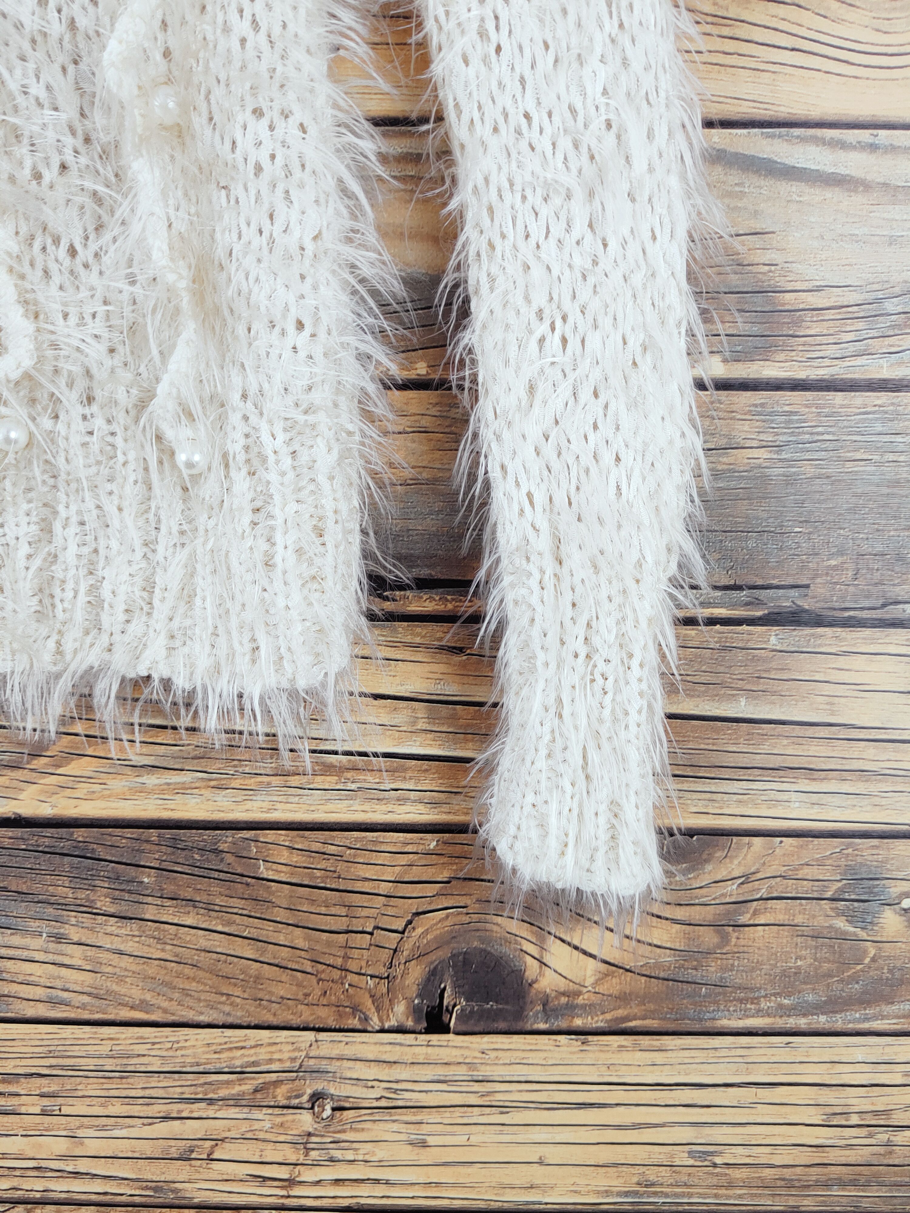 Japanese Brand × Vintage Lovely Girl Beige Shang Shaggy Fur Mohair Knitwear #W977 Size S / US 4 / IT 40 - 6 Thumbnail