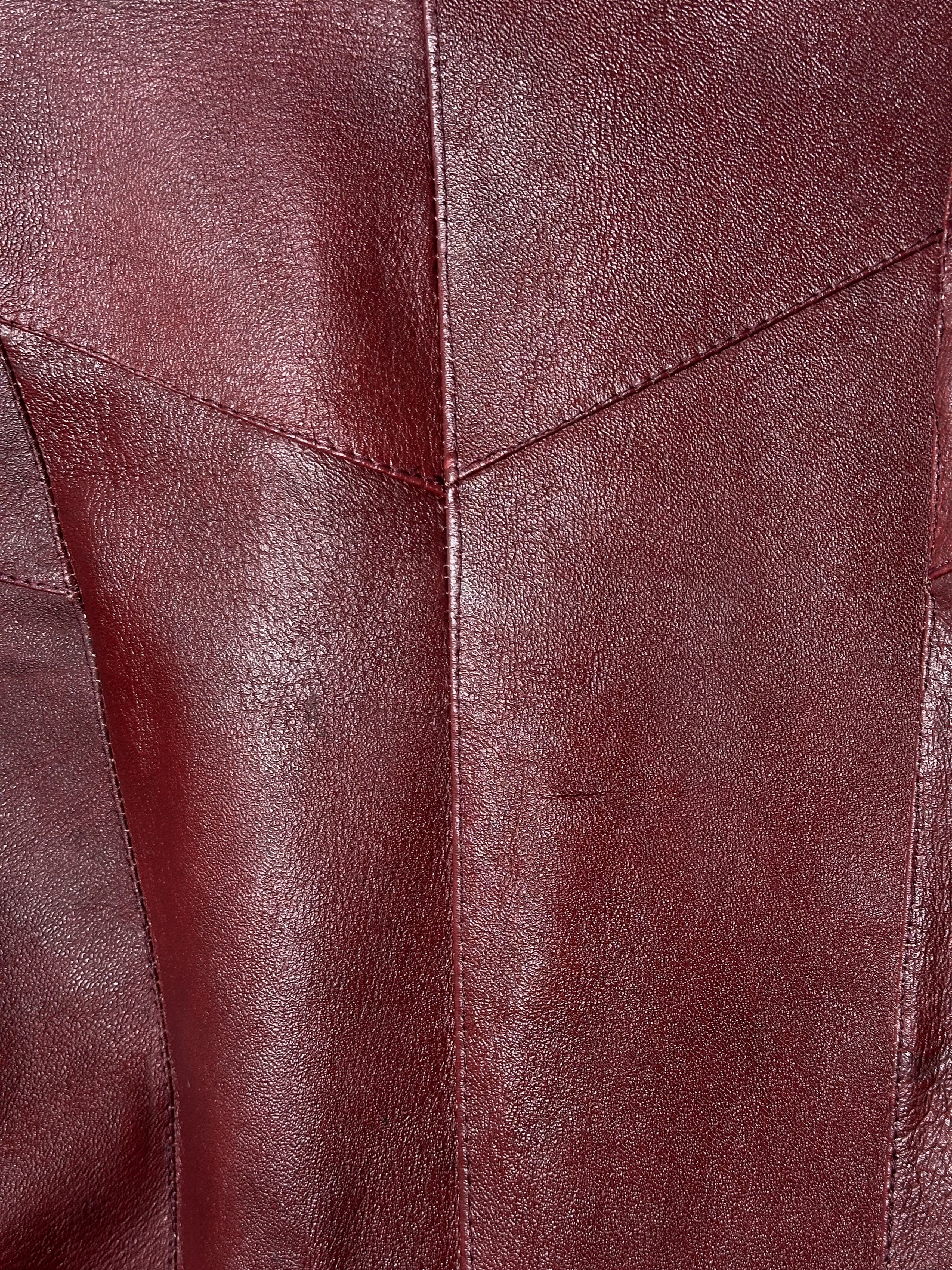 Genuine Leather Custom Made Leather BBS Burgundy Leather Jacket Size US XL / EU 56 / 4 - 7 Thumbnail