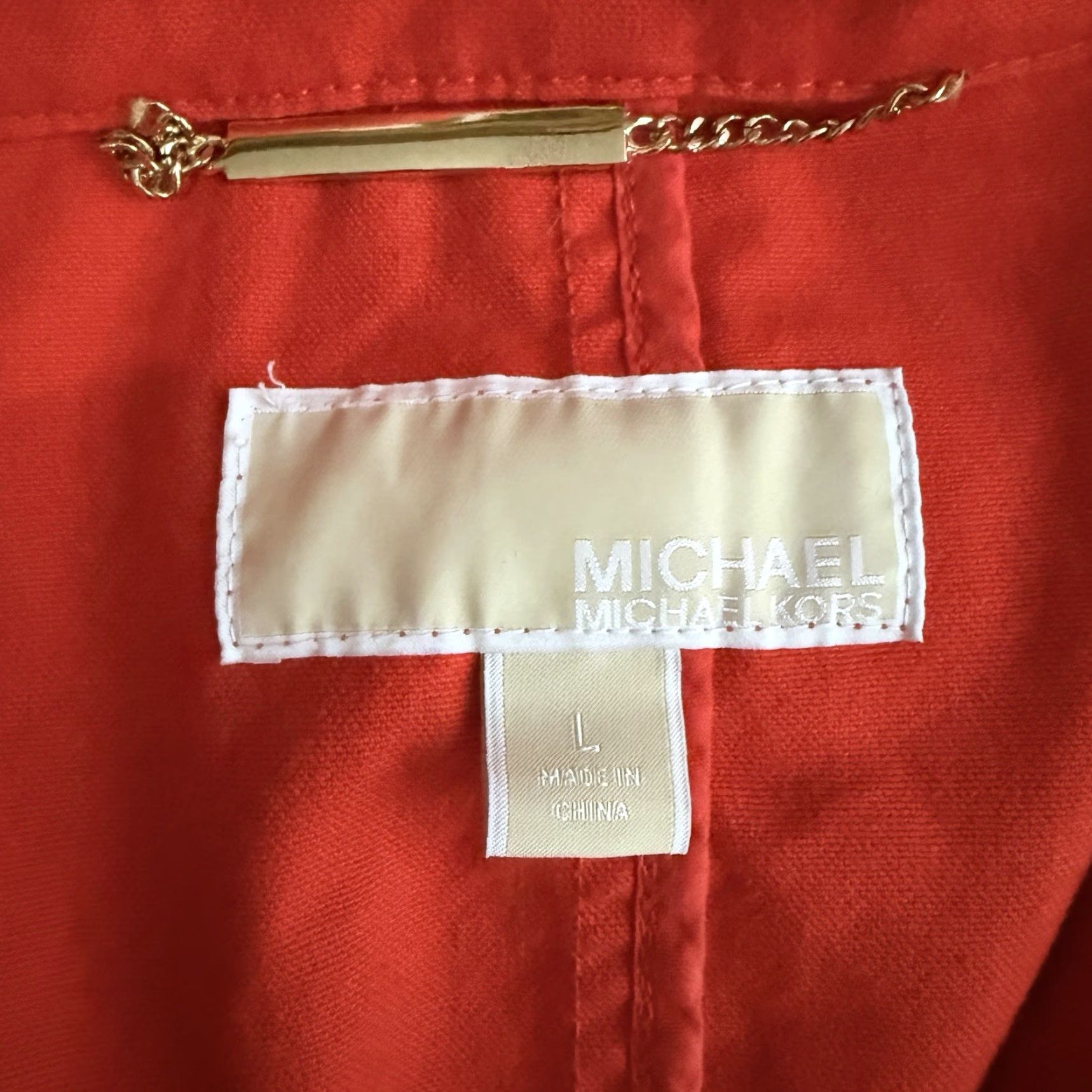 Michael Kors MICHAEL KORS Orange Full Zip Jacket Womens Size L Cotton Basic Size L / US 10 / IT 46 - 4 Thumbnail