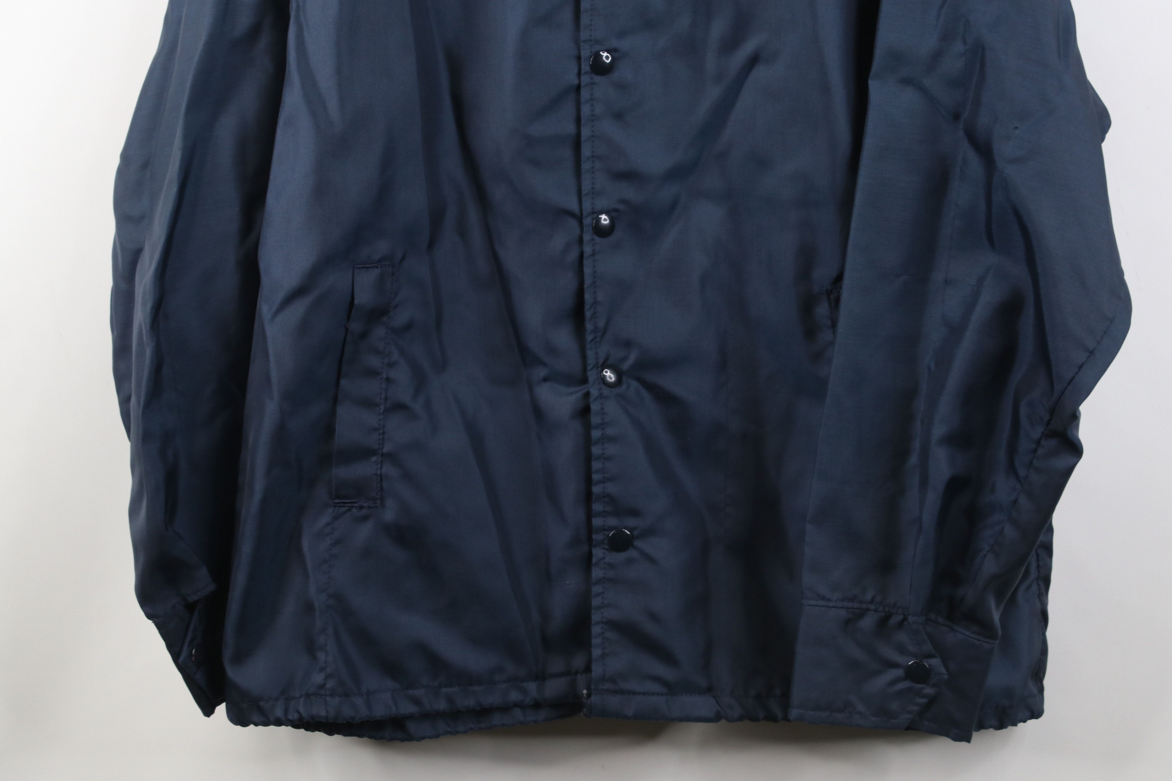 Vintage Vintage 70s Streetwear Windbreaker Jacket Navy Blue USA Size US L / EU 52-54 / 3 - 3 Thumbnail