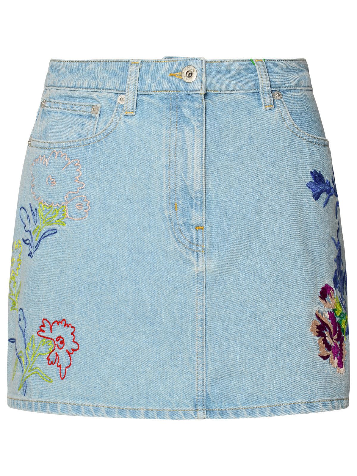 image of Kenzo Light Blue Cotton Miniskirt, Women's (Size 26)