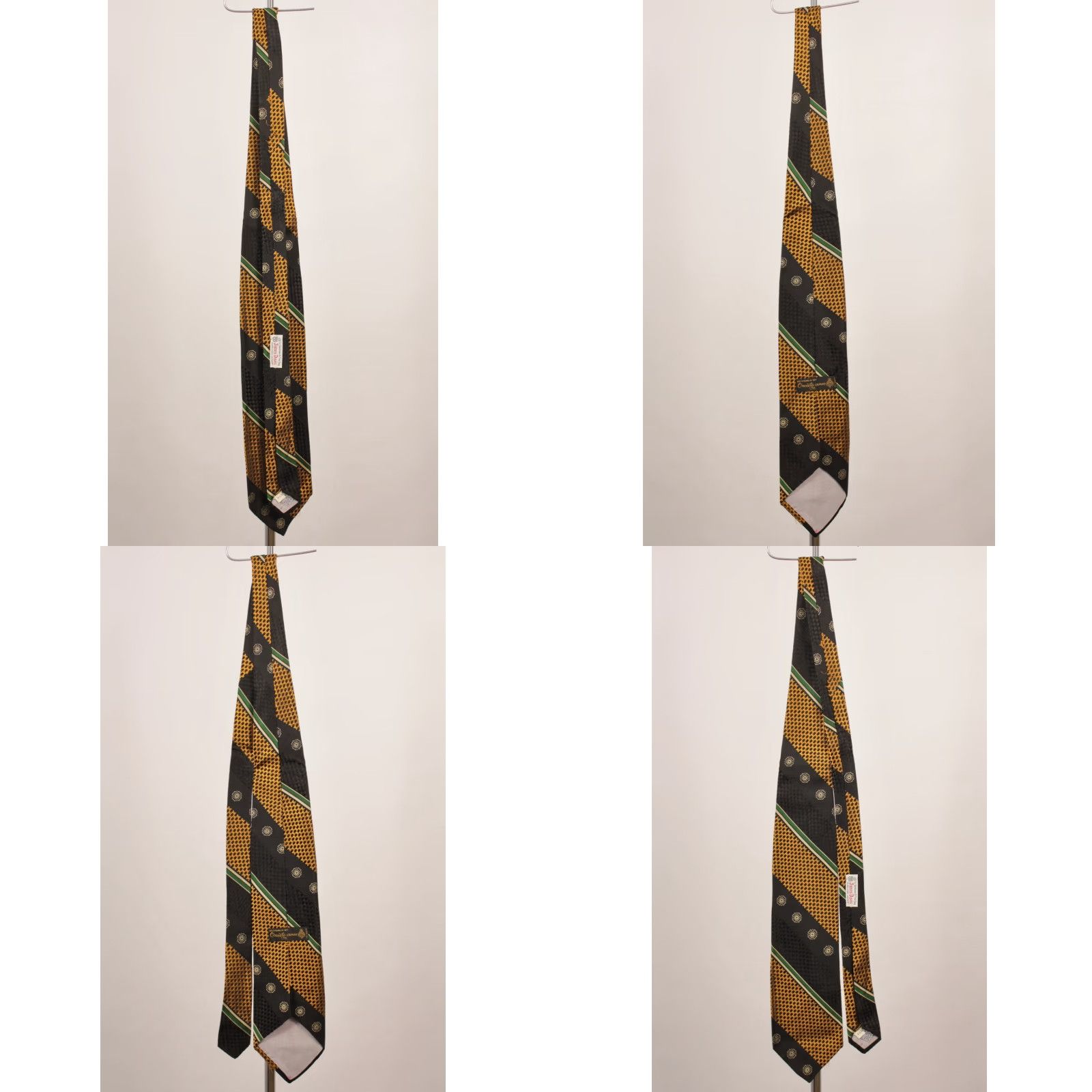 Vintage VTG James Davis Necktie Shirt Silk Tie NOS 70s Black Gold Green Striped Men’s / Adult Mens 56.25" 4" Wide Size ONE SIZE - 8 Thumbnail