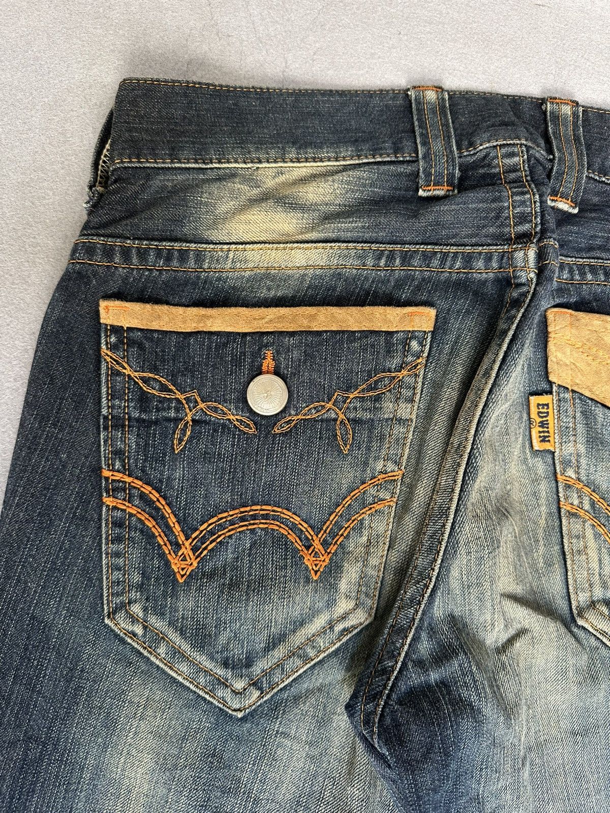 Japanese Brand FLARE Edwin Distressed Denim Size US 31 - 15 Thumbnail
