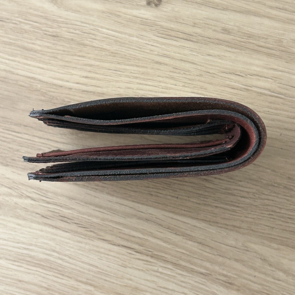 Leather Oxblood Cowhide Leather Bifold Wallet Flip ID Mexico Size ONE SIZE - 6 Thumbnail