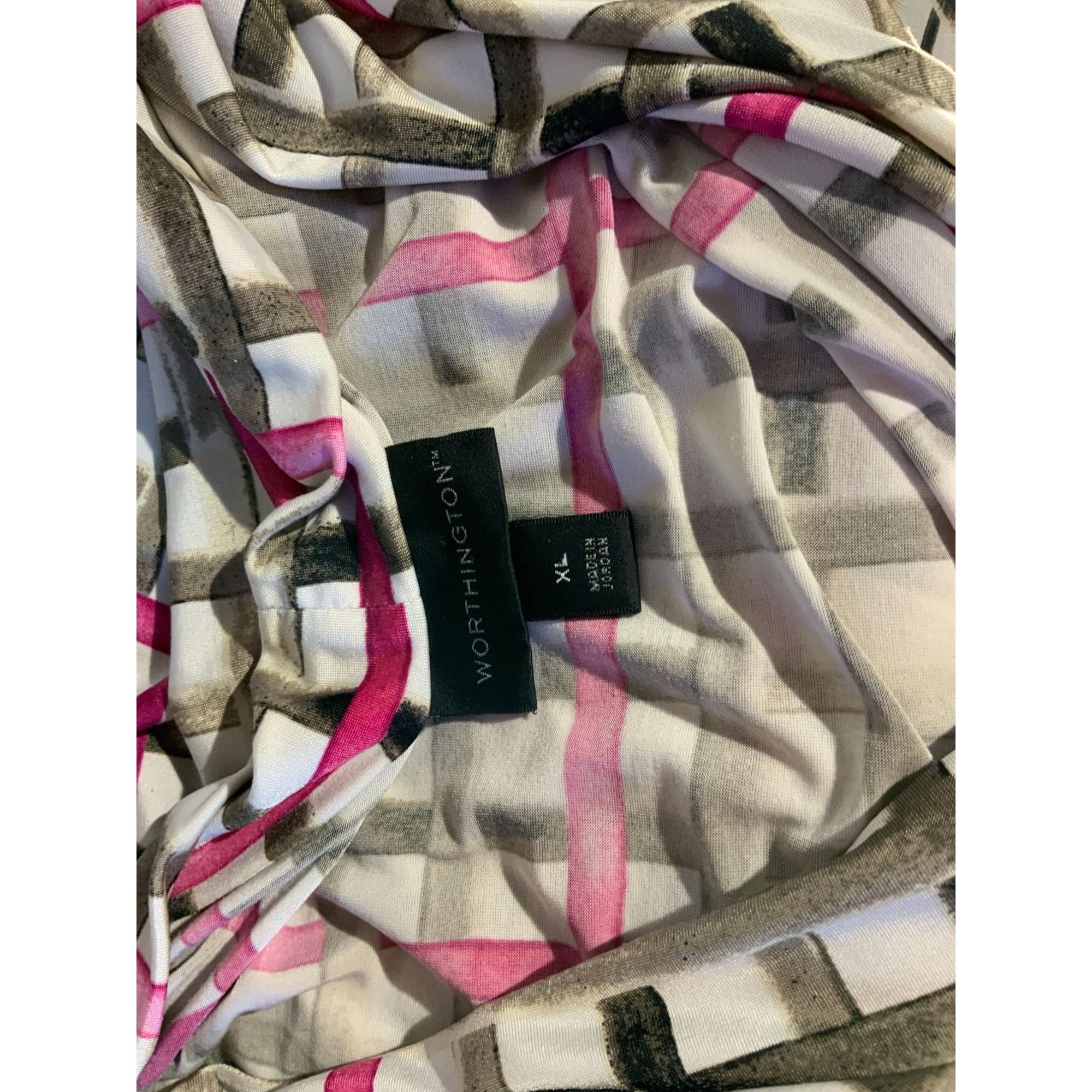 Worthington Worthington Cowl Neck Multicolor Sleeveless Plaid Top XL Size XL / US 12-14 / IT 48-50 - 5 Thumbnail