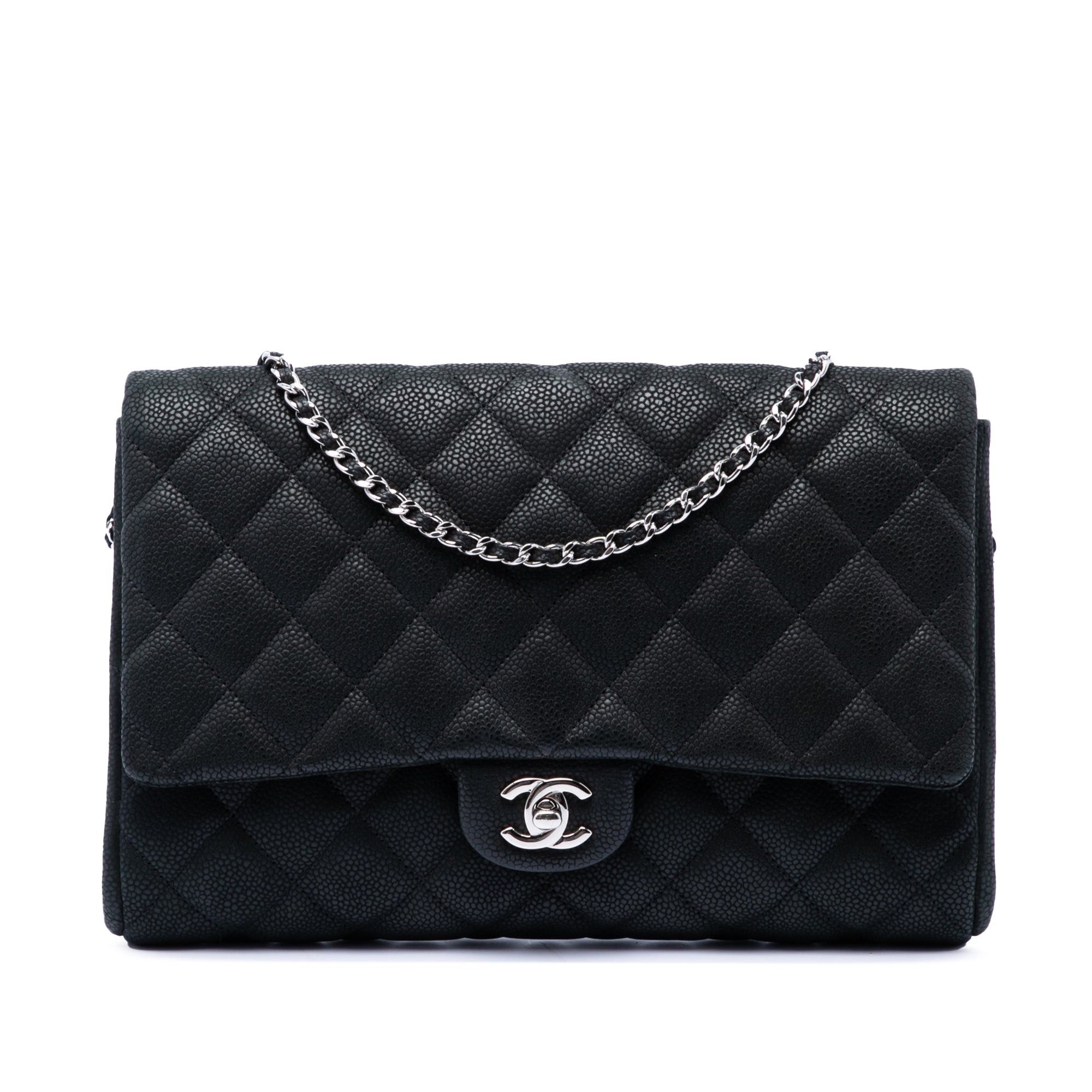 Chanel CC Quilted Caviar Flap Clutch with Chain Size ONE SIZE - 1 Thumbnail