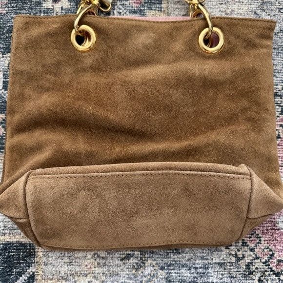 Other Maurizio Taiuti Tan Suede Small Tote with Gold Leather Strap Size ONE SIZE - 3 Thumbnail