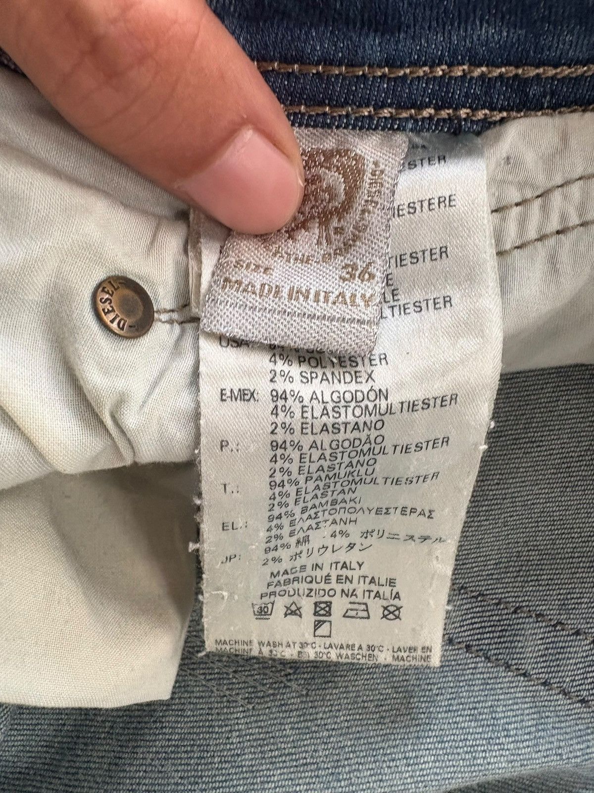 Diesel Vintage Italy Diesel Belther Mud Wash Distressed Jeans Size US 37 - 6 Thumbnail
