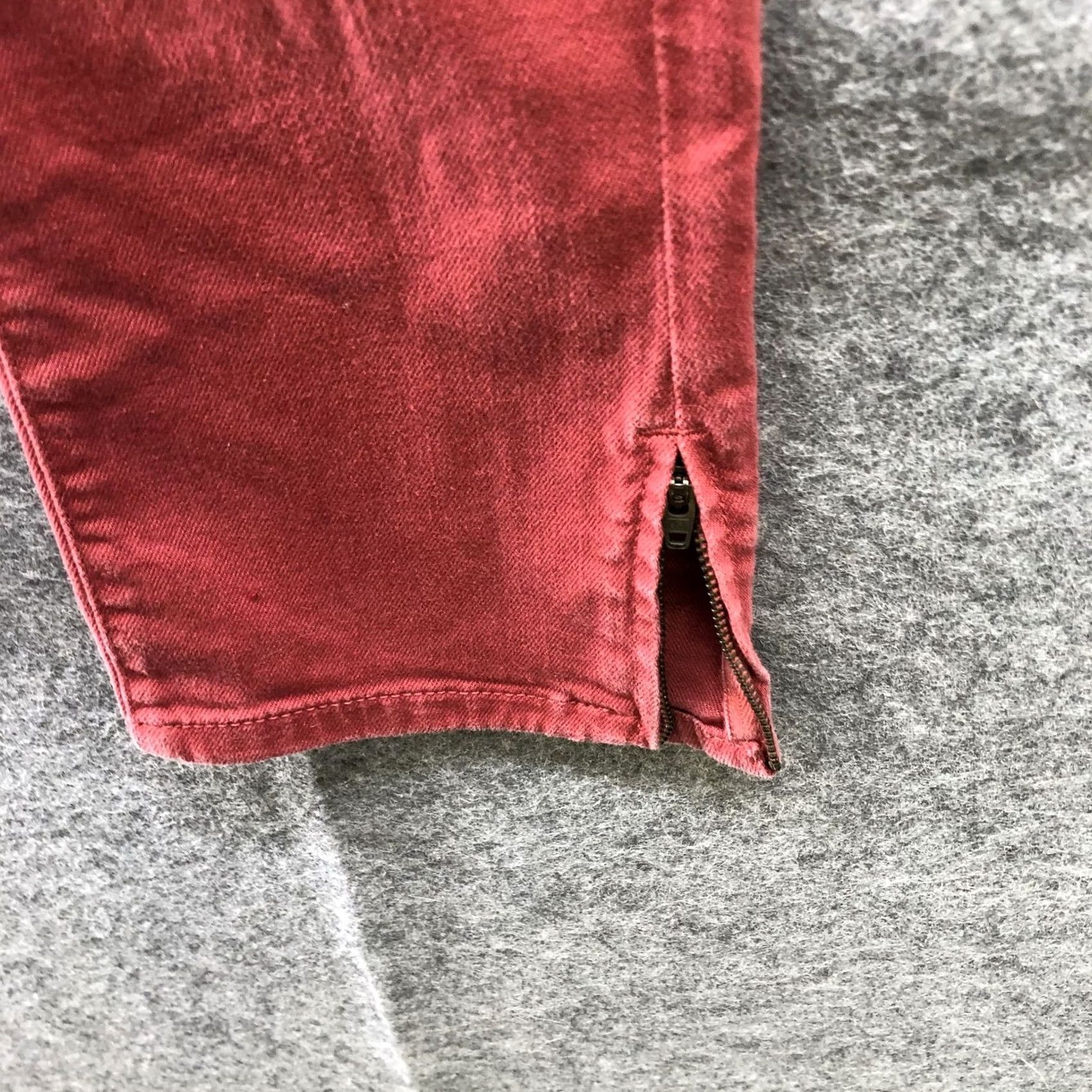 Maison Scotch Maison Scotch La Parisienne Skinny Jeans Womens 27 Zip Ankle Cropped Low Rise Denim Cotton Blend Red 5-Pocket Womens Jeans Rock Style Size 27" / US 4 / IT 40 - 5 Thumbnail