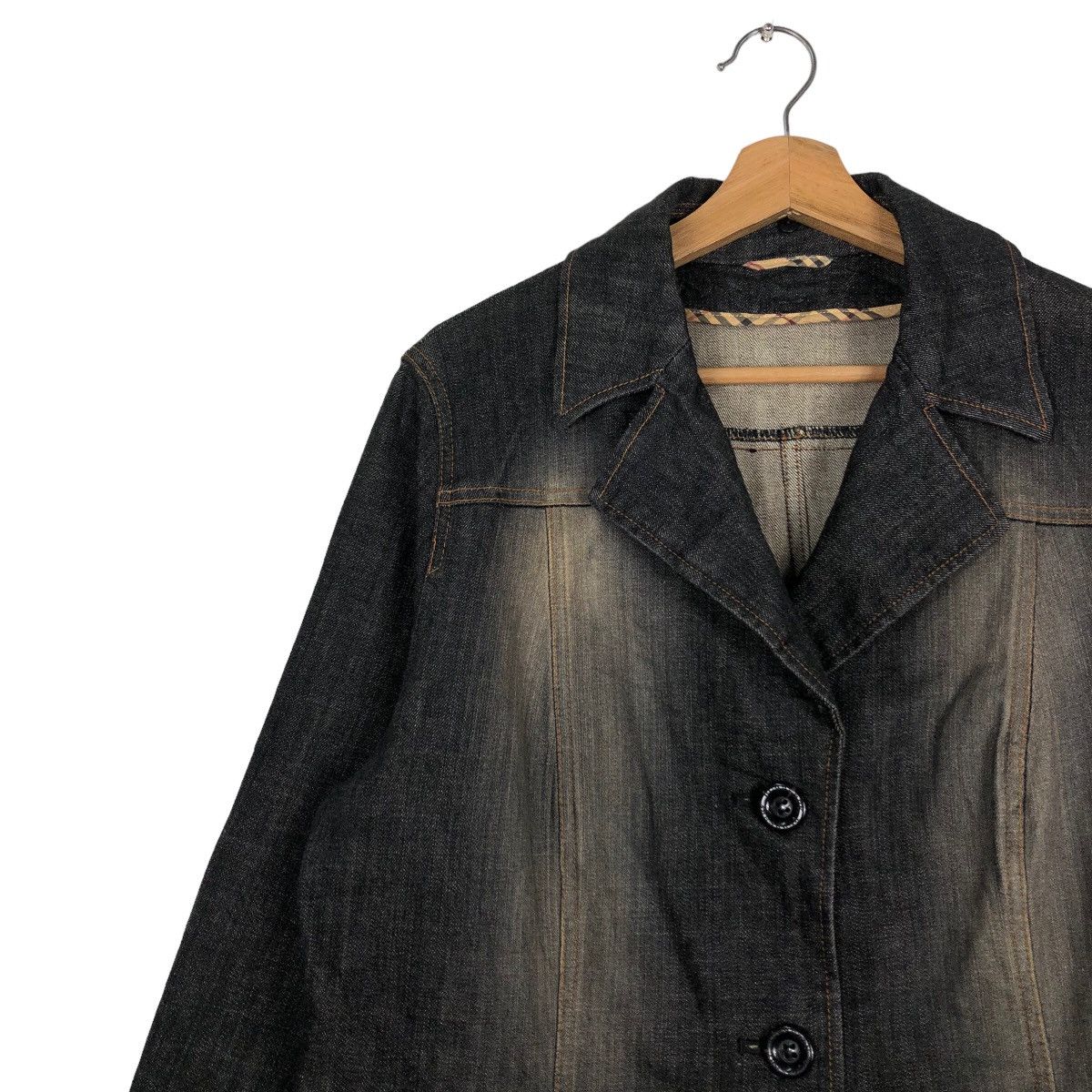 Burberry 🔥Vintage Biker Denim Jacket Burberry London Size US M / EU 48-50 / 2 - 7 Thumbnail
