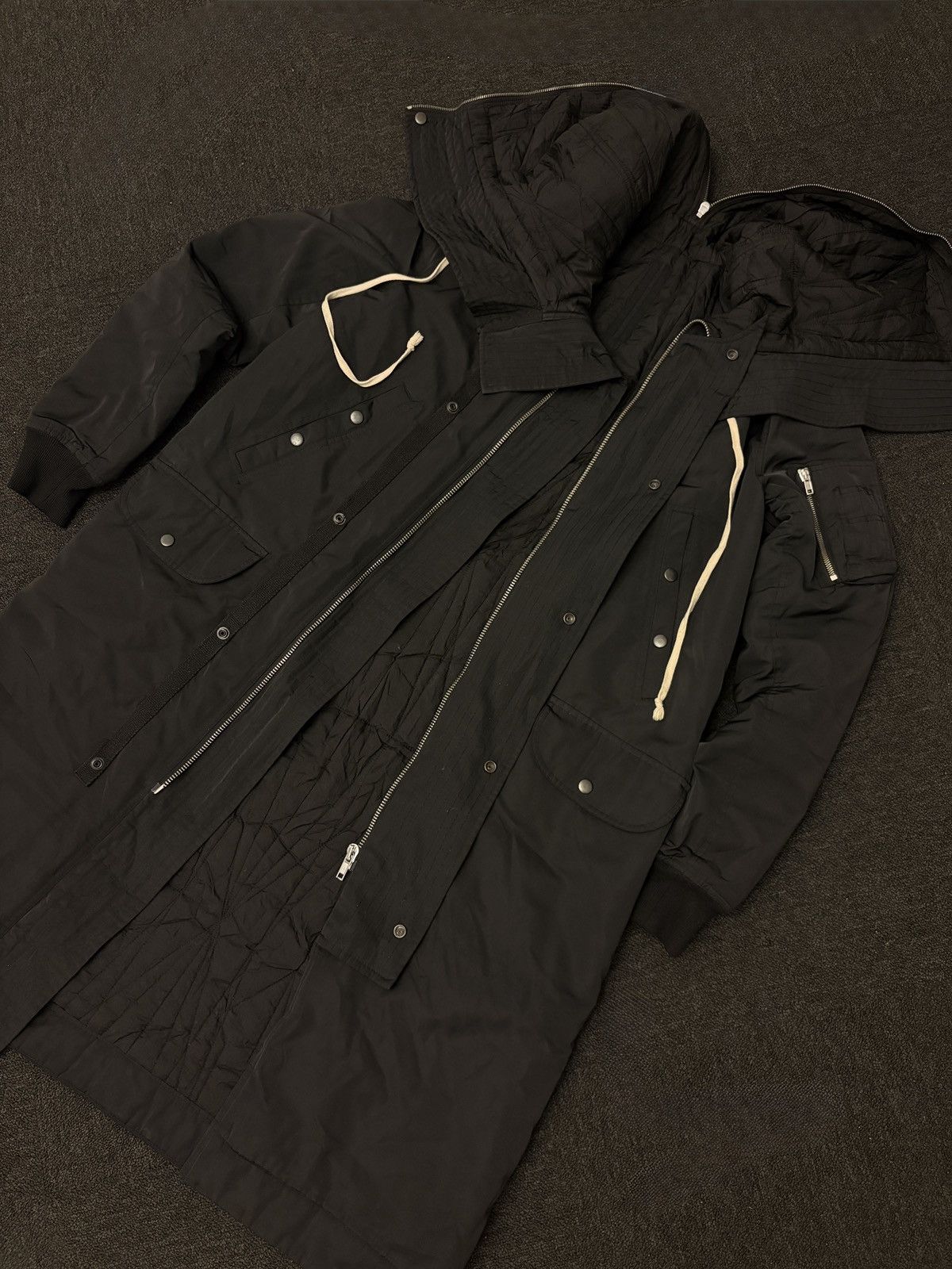 Rick Owens Rick Owens DRKSHDW Black Long 1 Hooded Parka Size US S / EU 44-46 / 1 - 4 Thumbnail