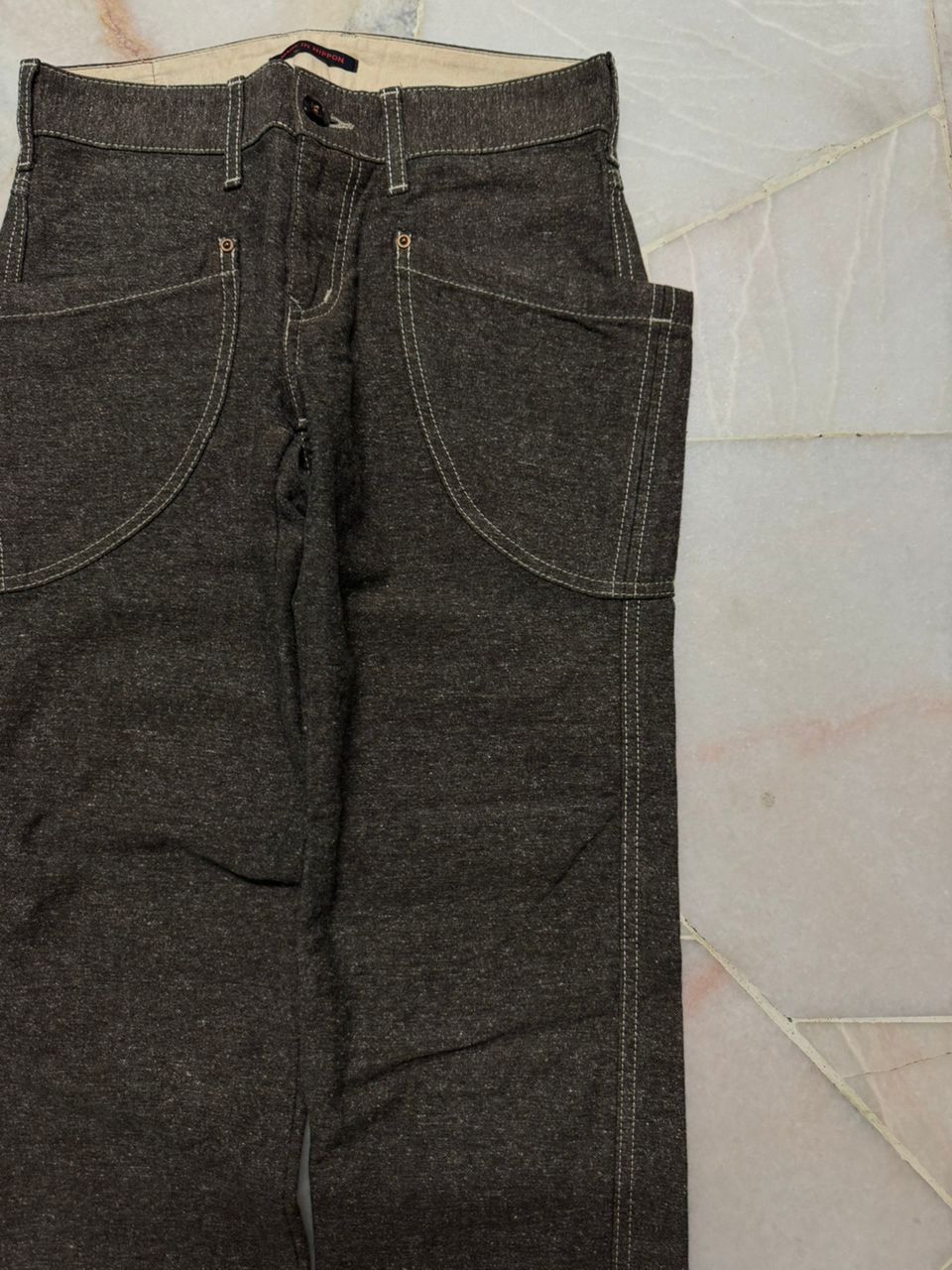 Beauty Beast 💥Sick💥Rare 90s Et NippoN Big Pocket Wool Brown Pants Japan Size US 27 - 5 Thumbnail