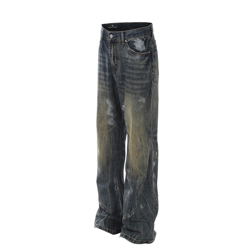 Japanese Brand × Jean American retro trend ink-splashed loose straight jeans Size US 32 / EU 48 - 2 Thumbnail