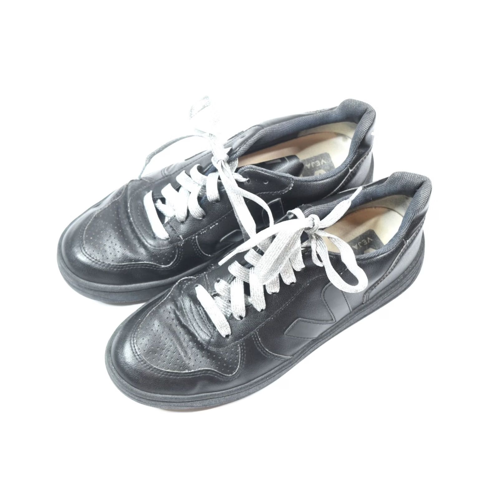 Veja VEJA V-10 Sneakers Women 7.5 Black Leather Lace Up Casual Sneaker Size US 8 / IT 38 - 2 Thumbnail