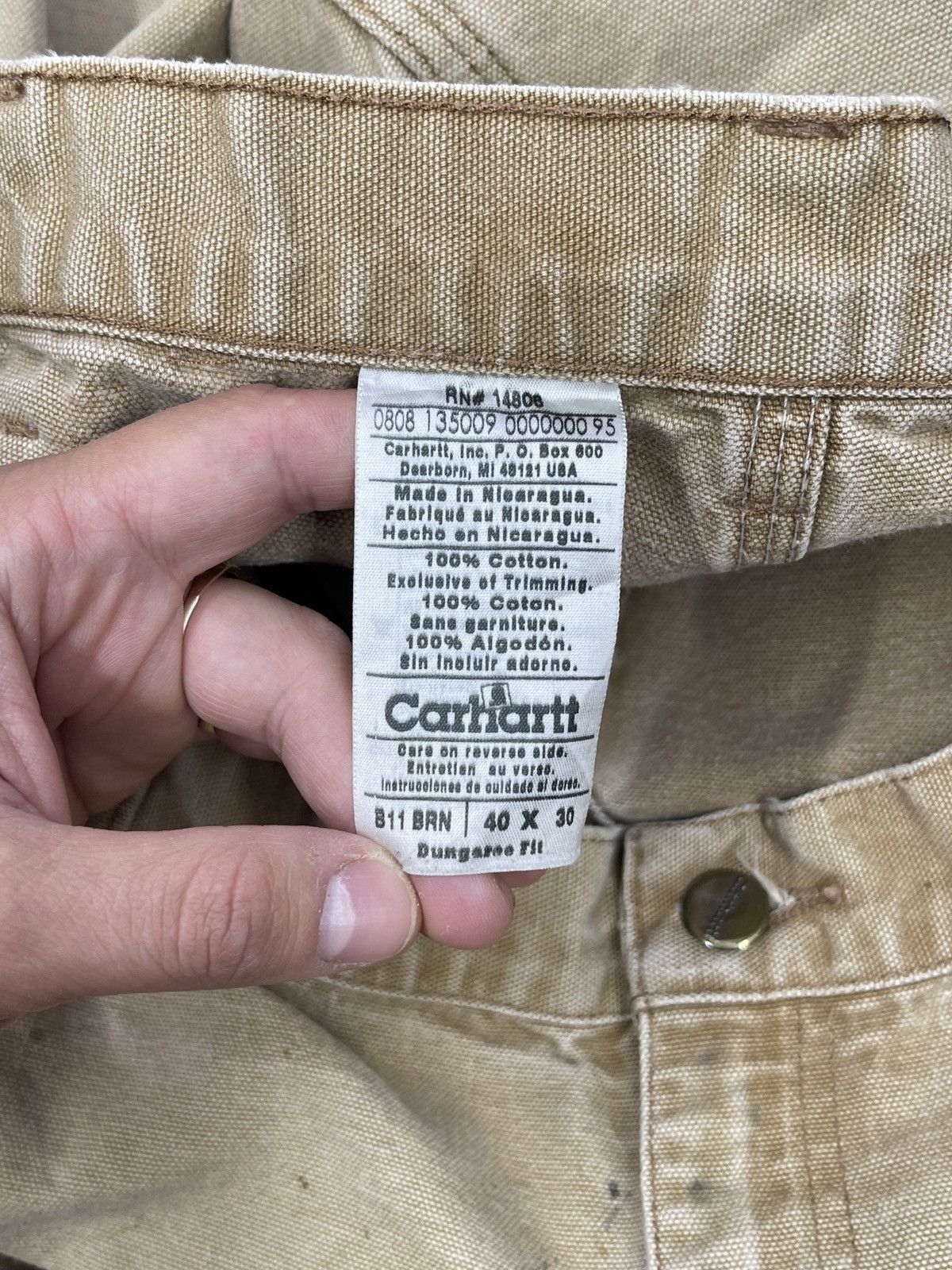 Carhartt Vintage Carhartt B11 BRN Carpenter Pants Distressed Workwear Size US 38 / EU 54 - 14 Thumbnail
