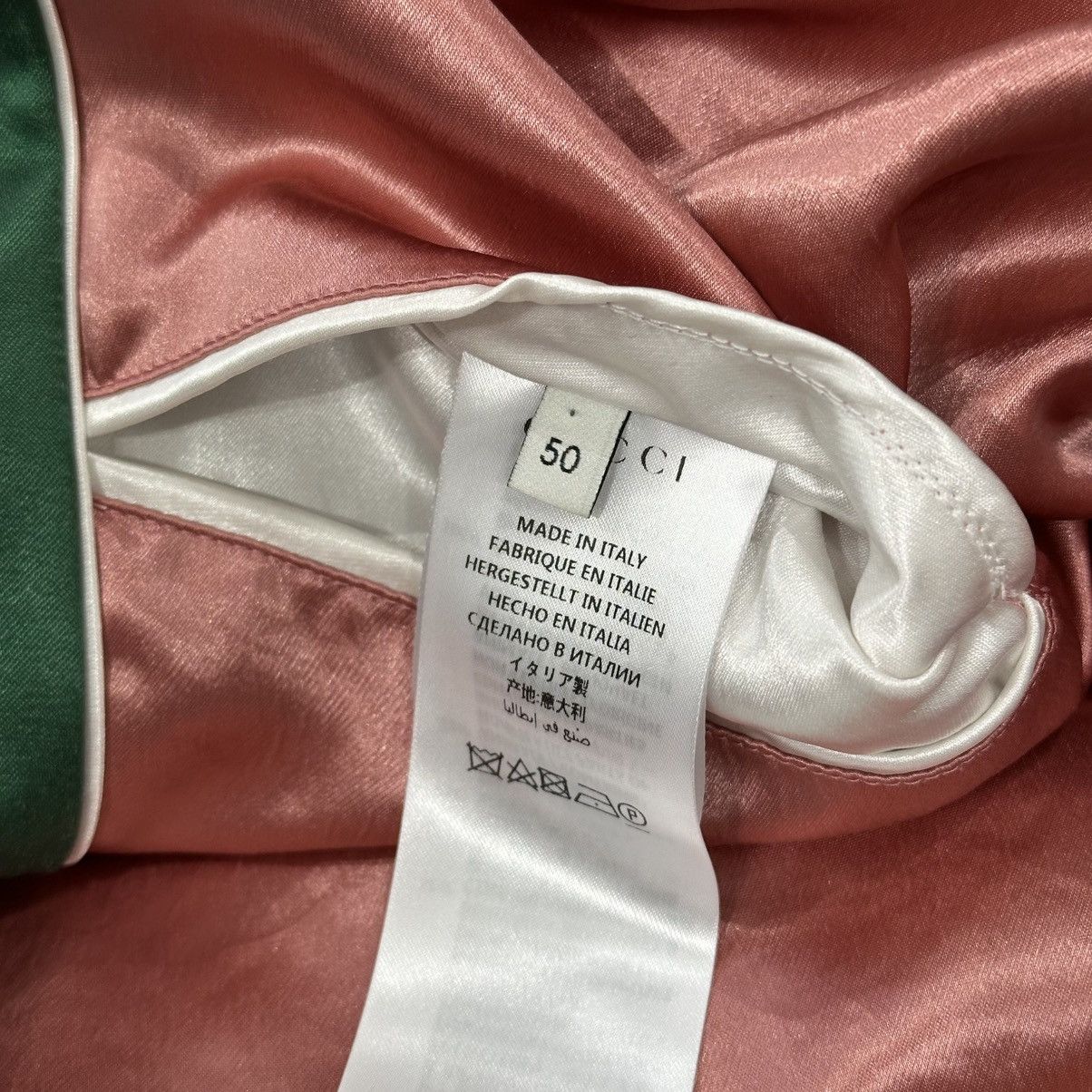 Gucci GUCCI GREEN PINK SATIN EMBROIDERED PANTHER BOMBER SIZE 50 L Size US L / EU 52-54 / 3 - 9 Thumbnail