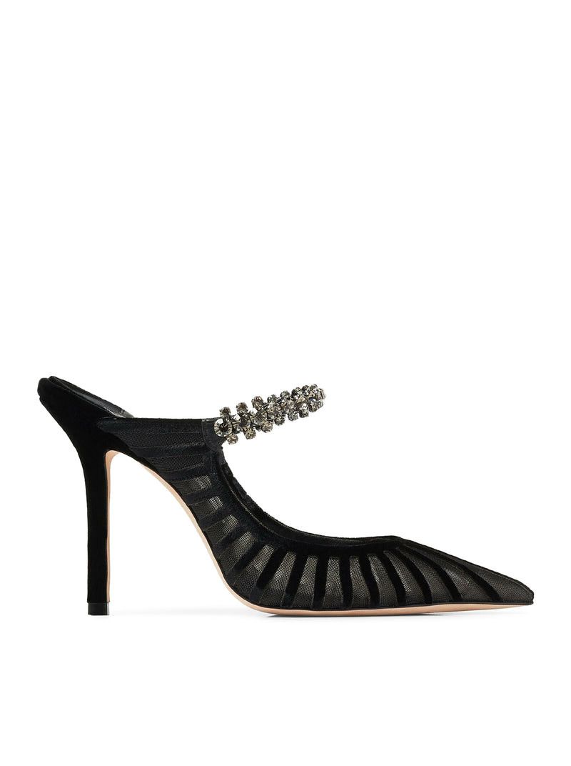 image of Jimmy Choo Bing 100Mm Crystal-Embellished Mule Shoess Shoes in Black, Women's (Size 8)