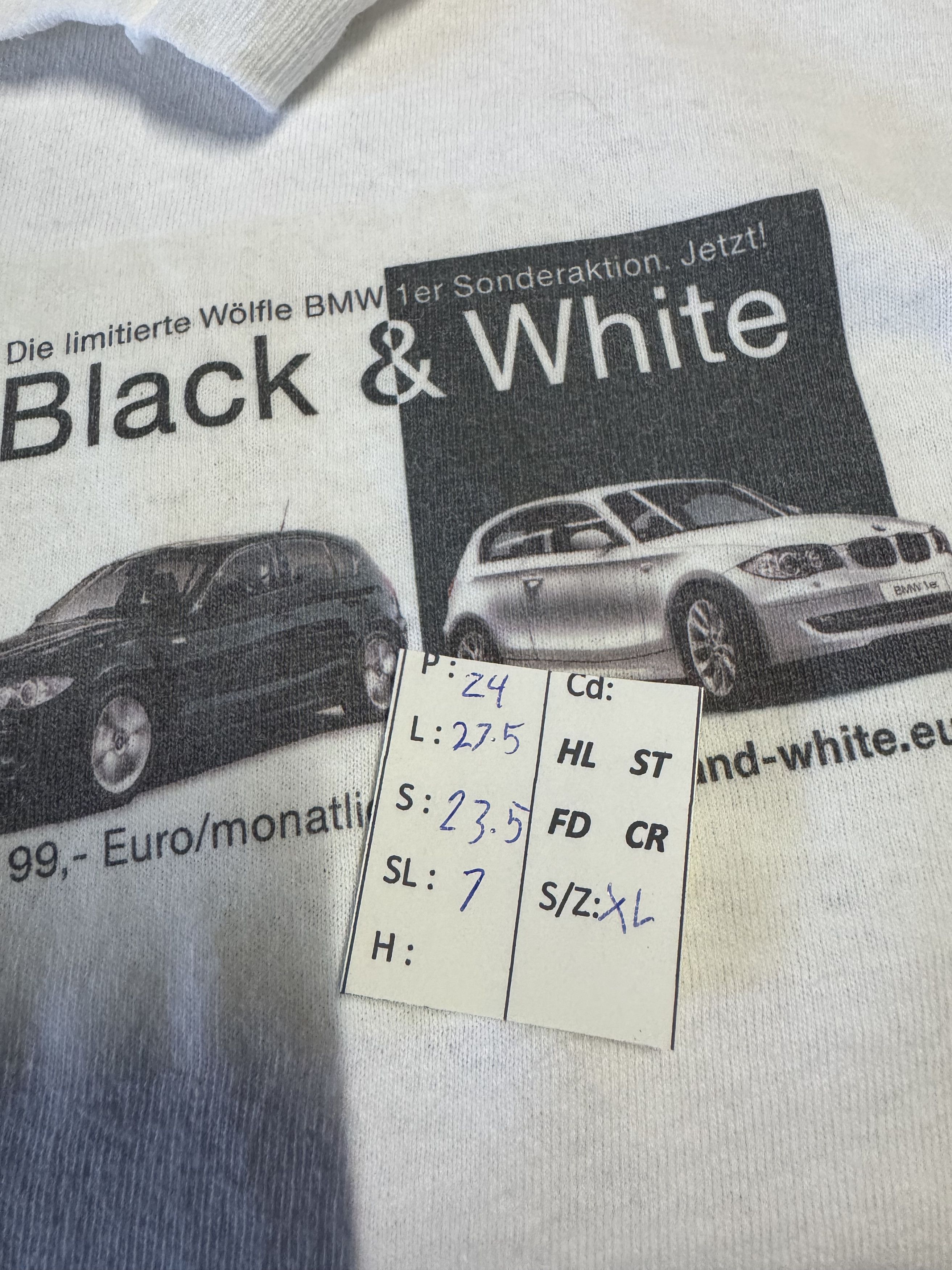 BMW VINTAGE Y2K BMW BLACK & WHITE SONDERAKTION TEE RACING JDM Size US XL / EU 56 / 4 - 17 Thumbnail