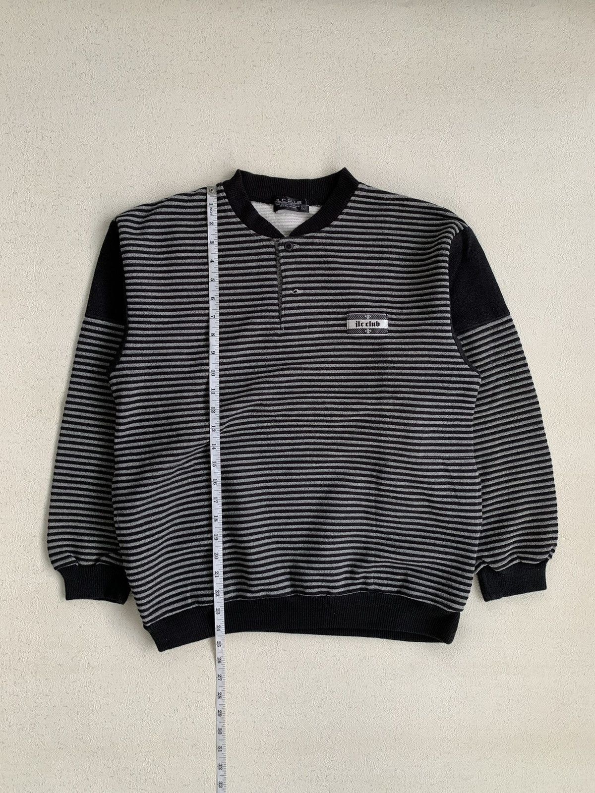 Le Grande Bleu (L.G.B.) Y2K JLC CLUB STRIPE JAPANESE SWEATSHIRT IFSIX LGB STYLE Size US L / EU 52-54 / 3 - 4 Thumbnail