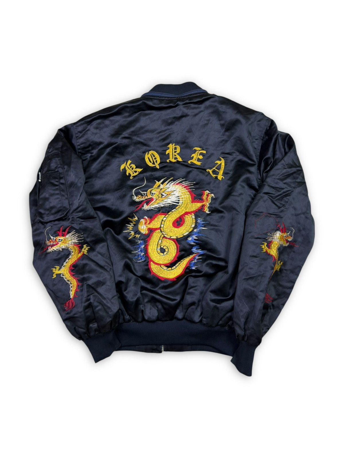 Japanese Brand VINTAGE 1980s KOREA DRAGON SOUVENIR BOMBER BETTY ARMY JACKET Size US M / EU 48-50 / 2 - 1 Thumbnail