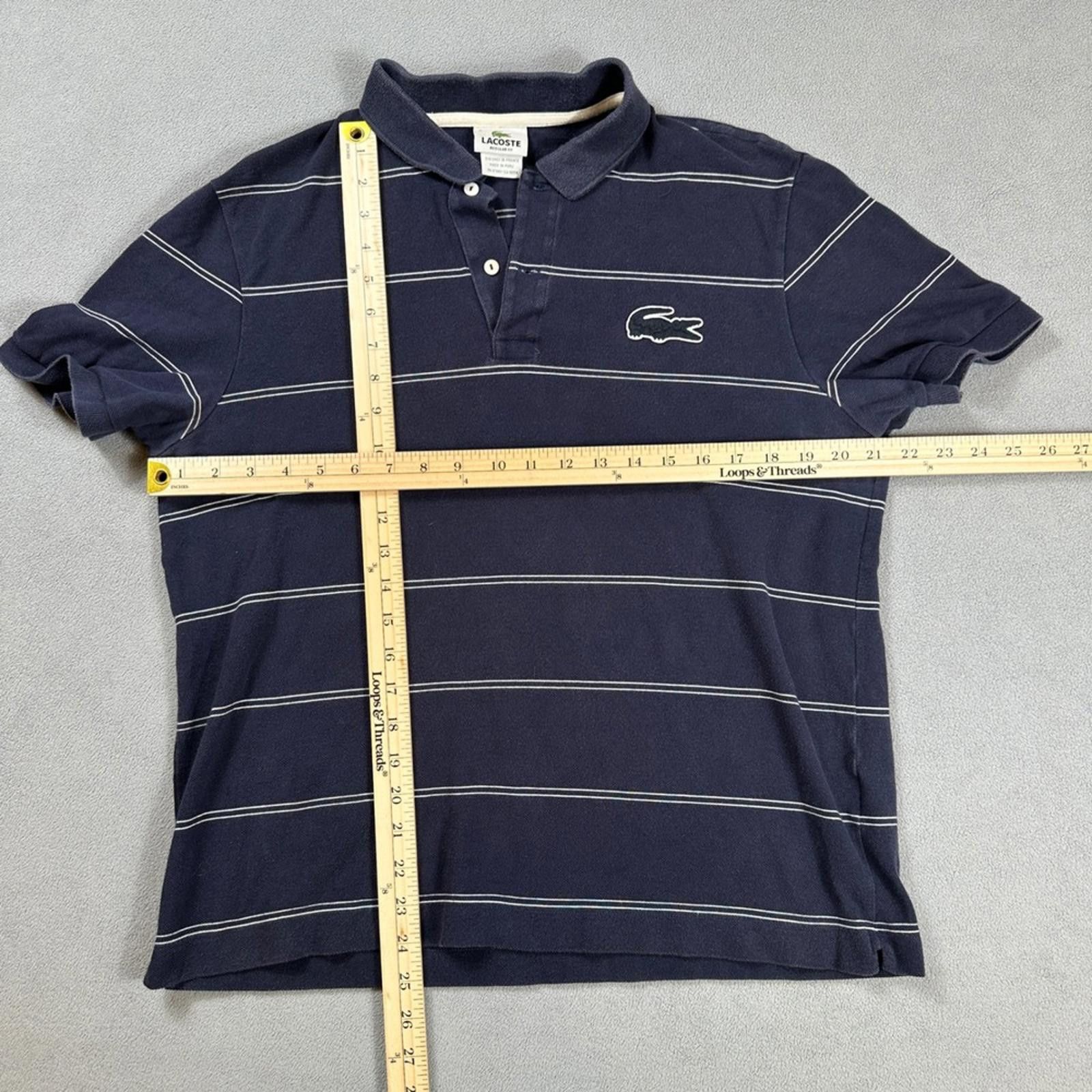 Lacoste Lacoste Polo Shirt Mens Navy Blue White Regular Fit 6 XL Size US XL / EU 56 / 4 - 2 Thumbnail
