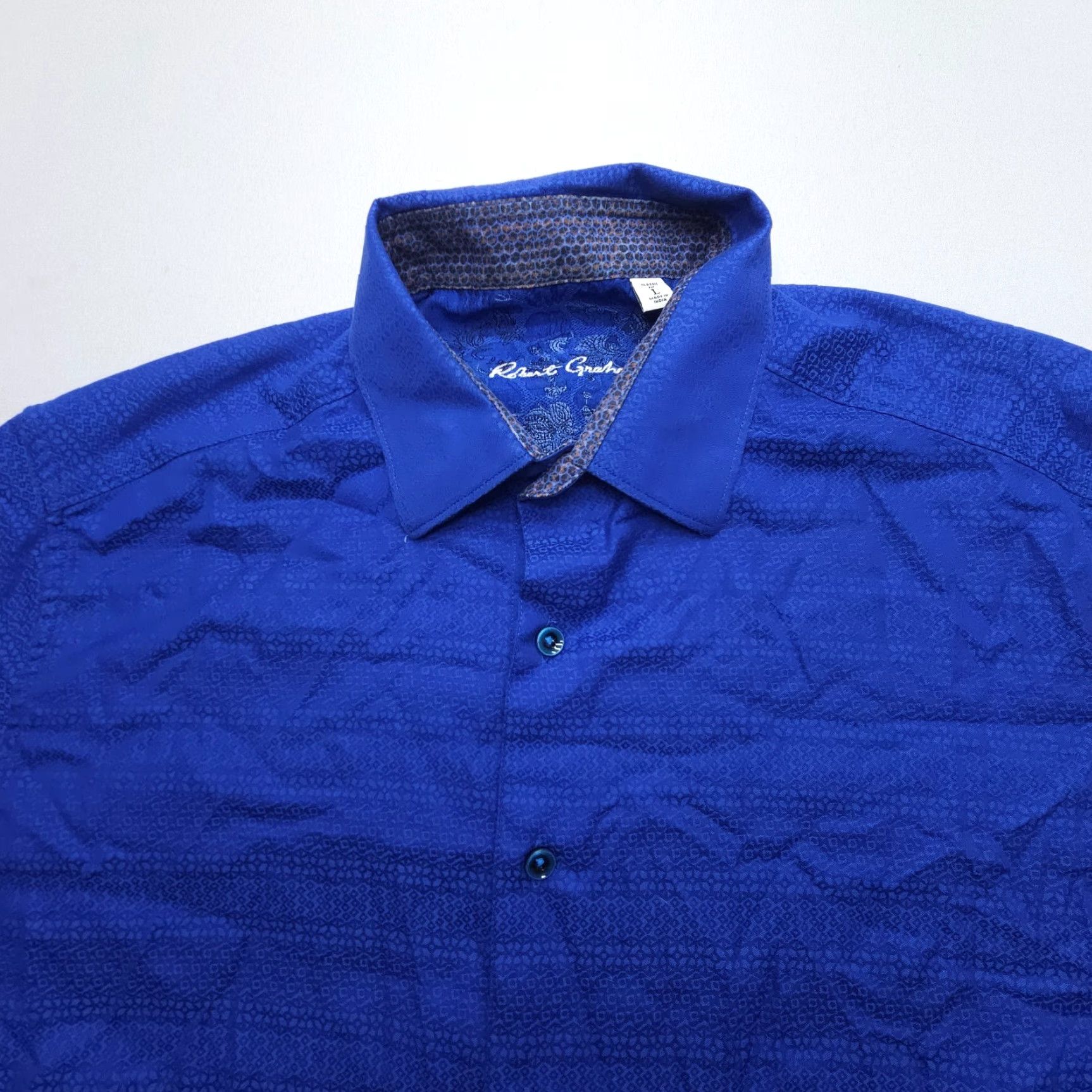 Robert Graham Robert Graham Shirt Mens Large Classic Fit Blue Print Long Sleeve Button-Up Shirt Size US L / EU 52-54 / 3 - 5 Thumbnail