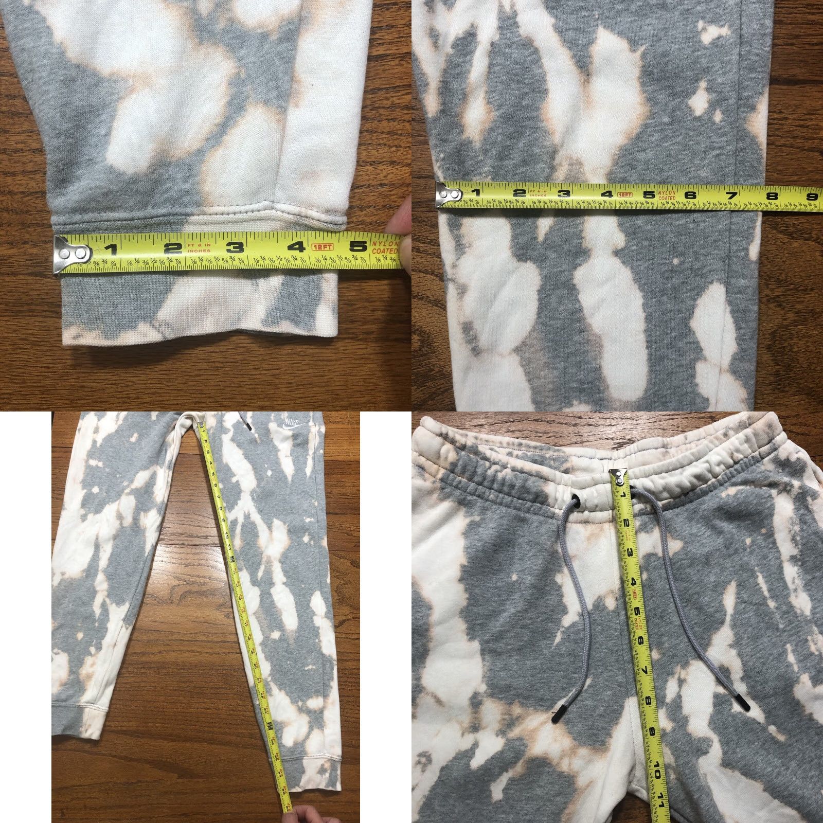 Nike VINTAGE Nike Sweatpants Joggers Gray Acid Wash Tie Dye Mens Small 1 Of 1 Drawstring Pockets Tapered 90s Athleisure University Logo Size US 29 - 8 Thumbnail