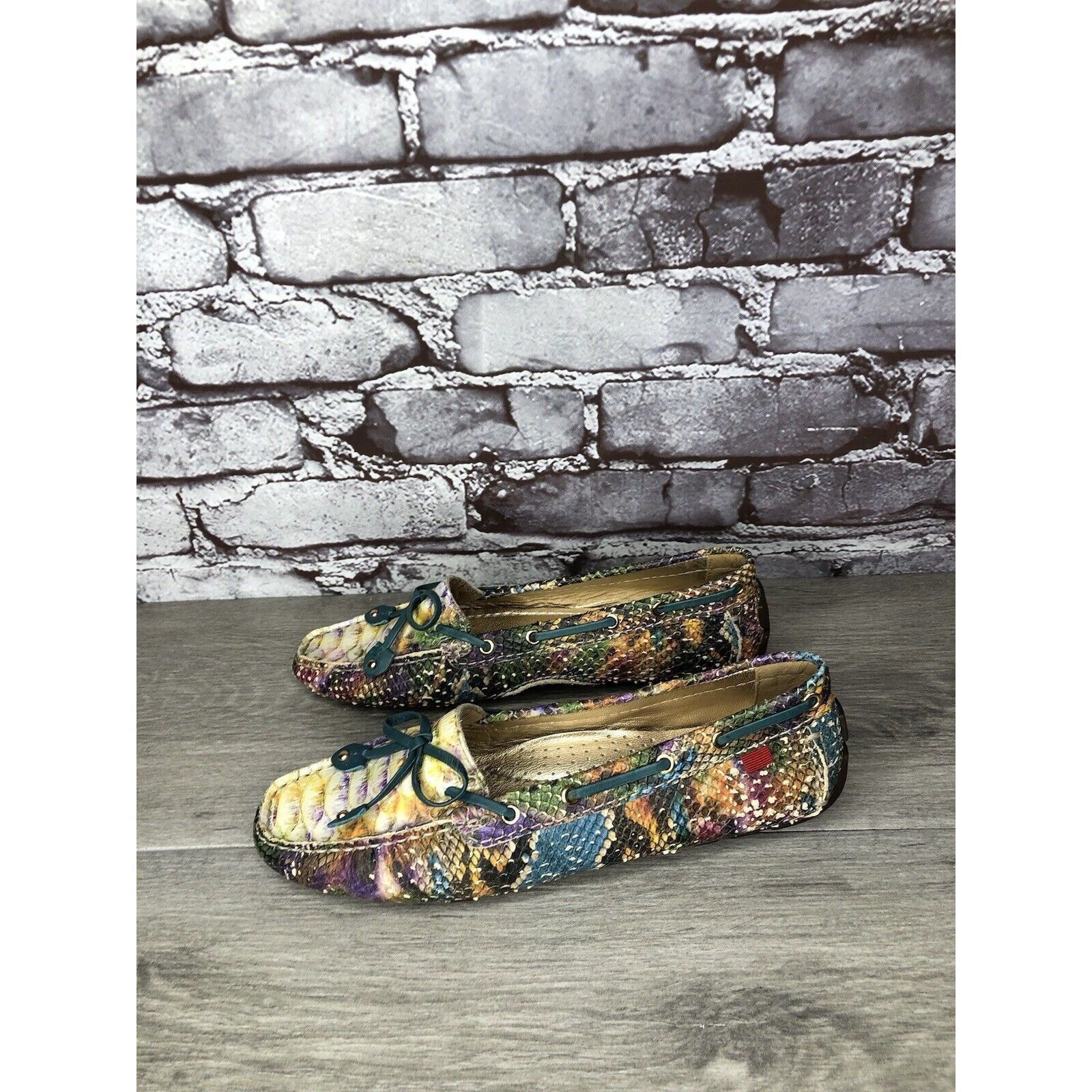 Joseph Marc Joseph New York Cypress Hill Yellow Snakeskin Moc Shoes Size US 6 / IT 36 - 14 Thumbnail
