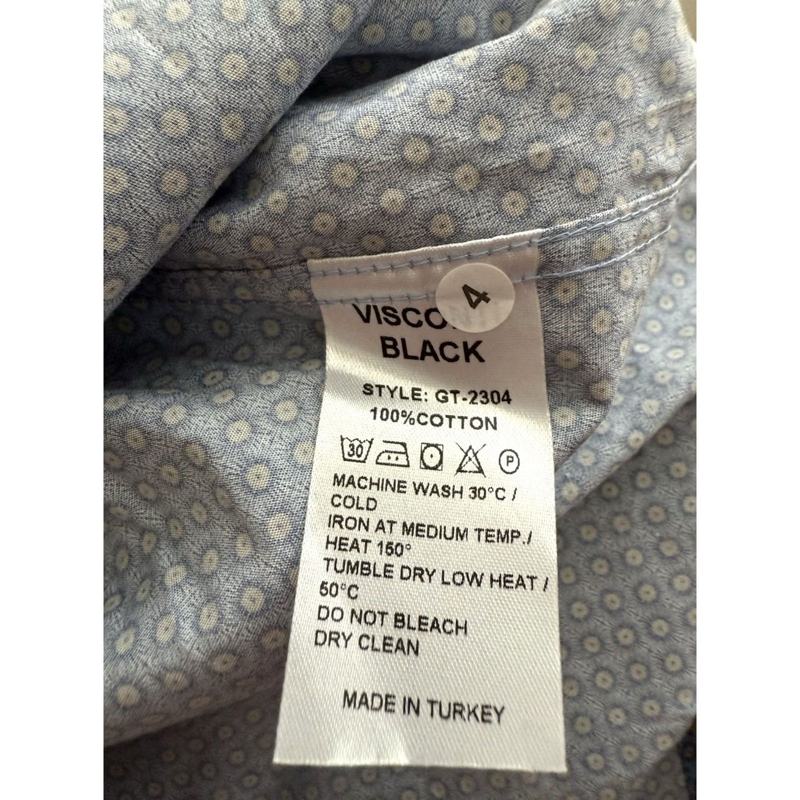 Luchiano Visconti Visconti Mens Shirt Long Sleeve Blue Geometric Dot M Size US M / EU 48-50 / 2 - 4 Thumbnail