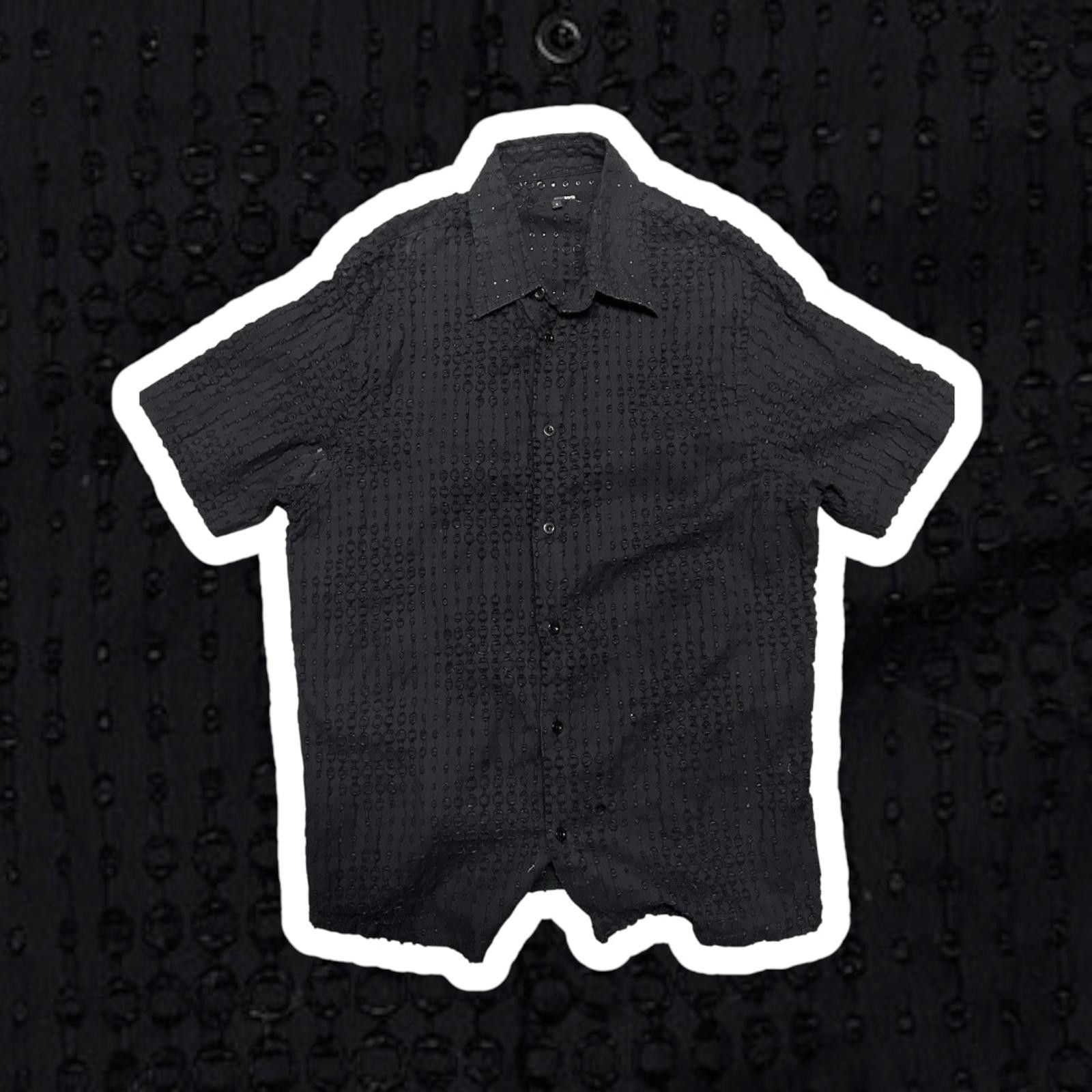 Designer Stylish Black Textured Button-Up Shirt Size US S / EU 44-46 / 1 - 1 Thumbnail
