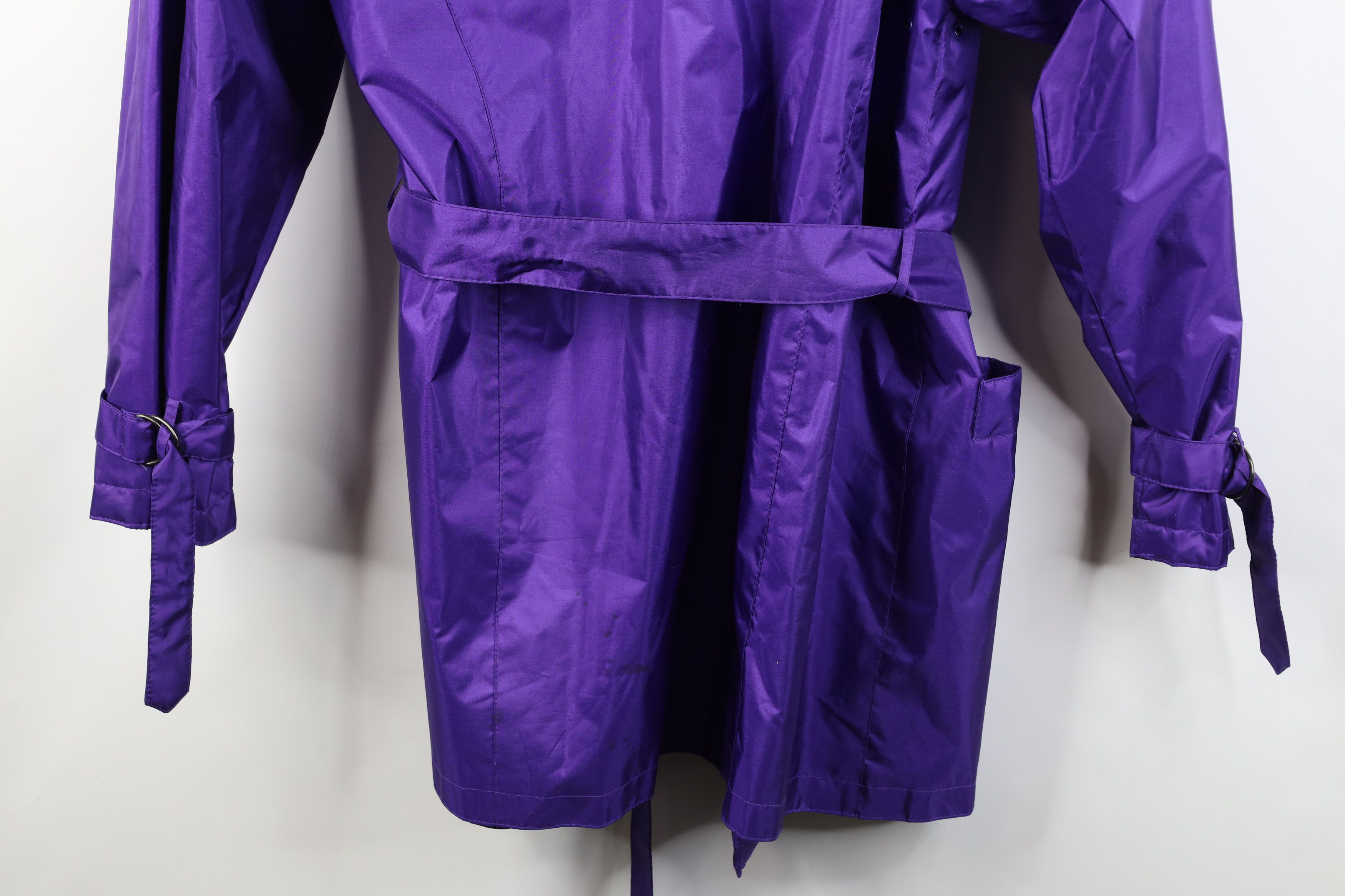 Vintage Vintage 90s Pelle Belted Trench Coat Rain Jacket Purple Size XXL / US 16-18 / IT 52-54 - 15 Thumbnail
