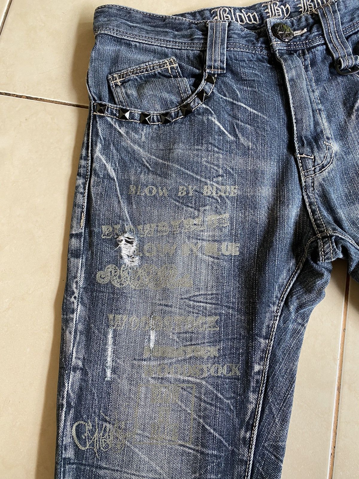 14th Addiction × Hysteric Glamour × If Six Was Nine Blow bye blue punks Jeans Size US 30 / EU 46 - 3 Thumbnail