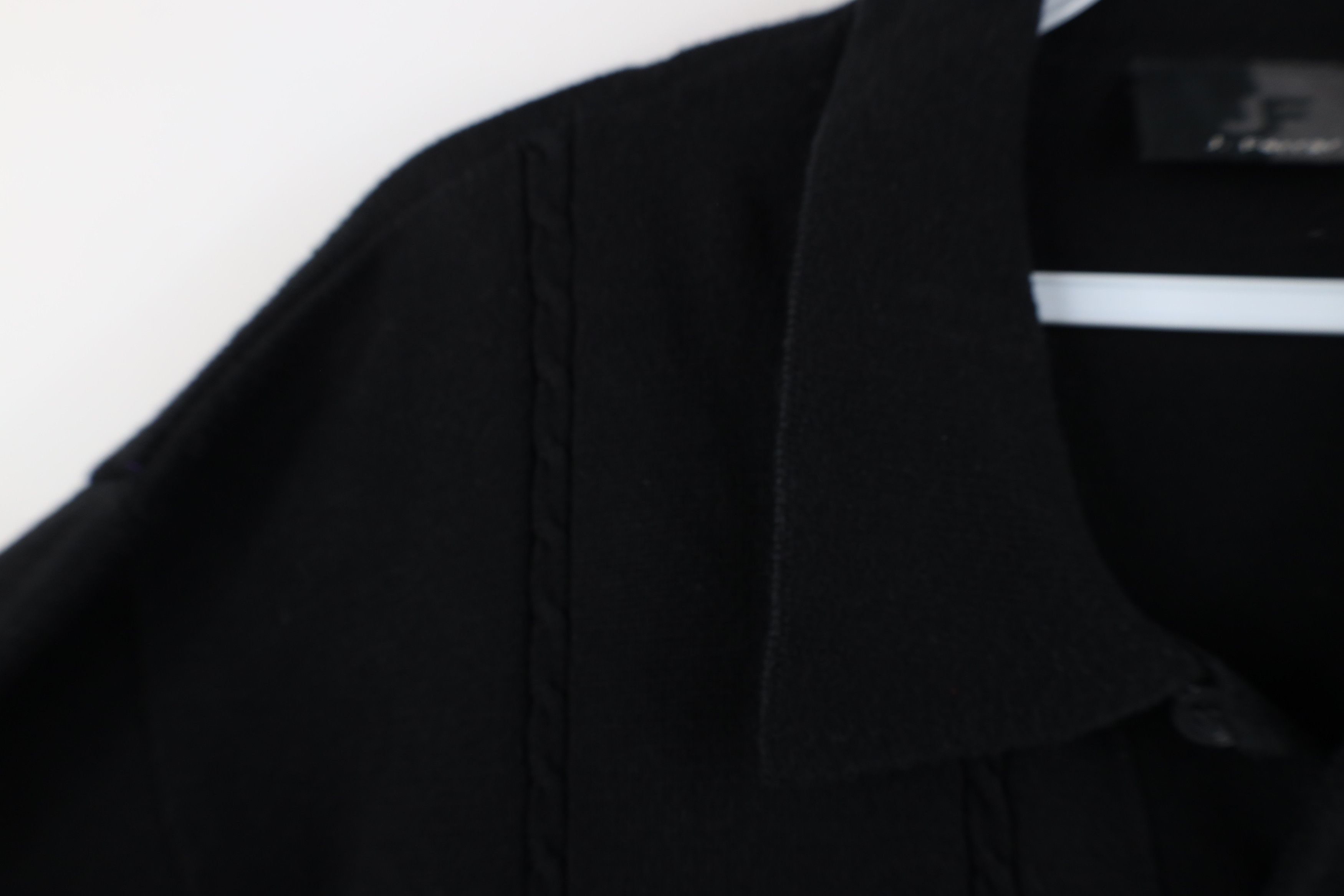 Vintage Vintage 90s Streetwear Blank Cable Knit Collared Polo Black Size US L / EU 52-54 / 3 - 7 Thumbnail