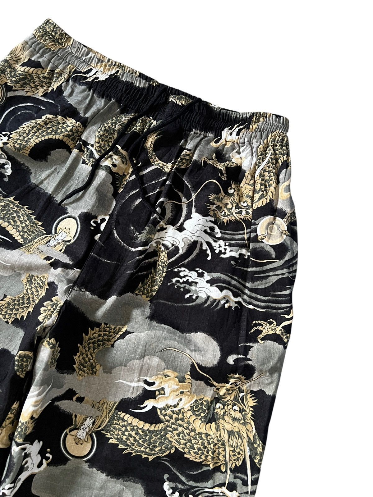 Japanese Brand Dragon Motif Drawstring Pants Size US 30 / EU 46 - 6 Thumbnail