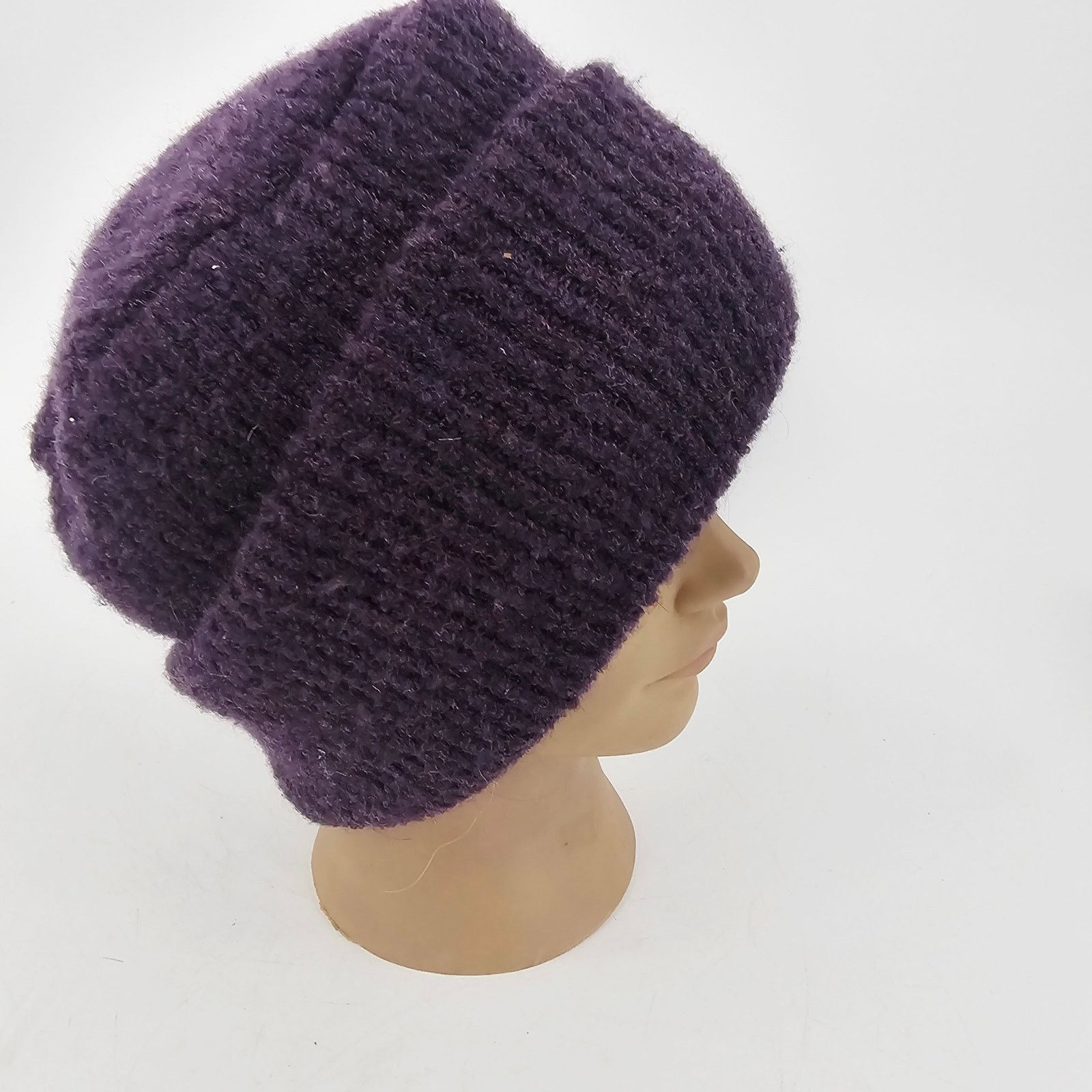 Harley of Scotland Harley of Scotland Purple Merino Wool Blend Beanie Hat Ski Size ONE SIZE - 4 Thumbnail