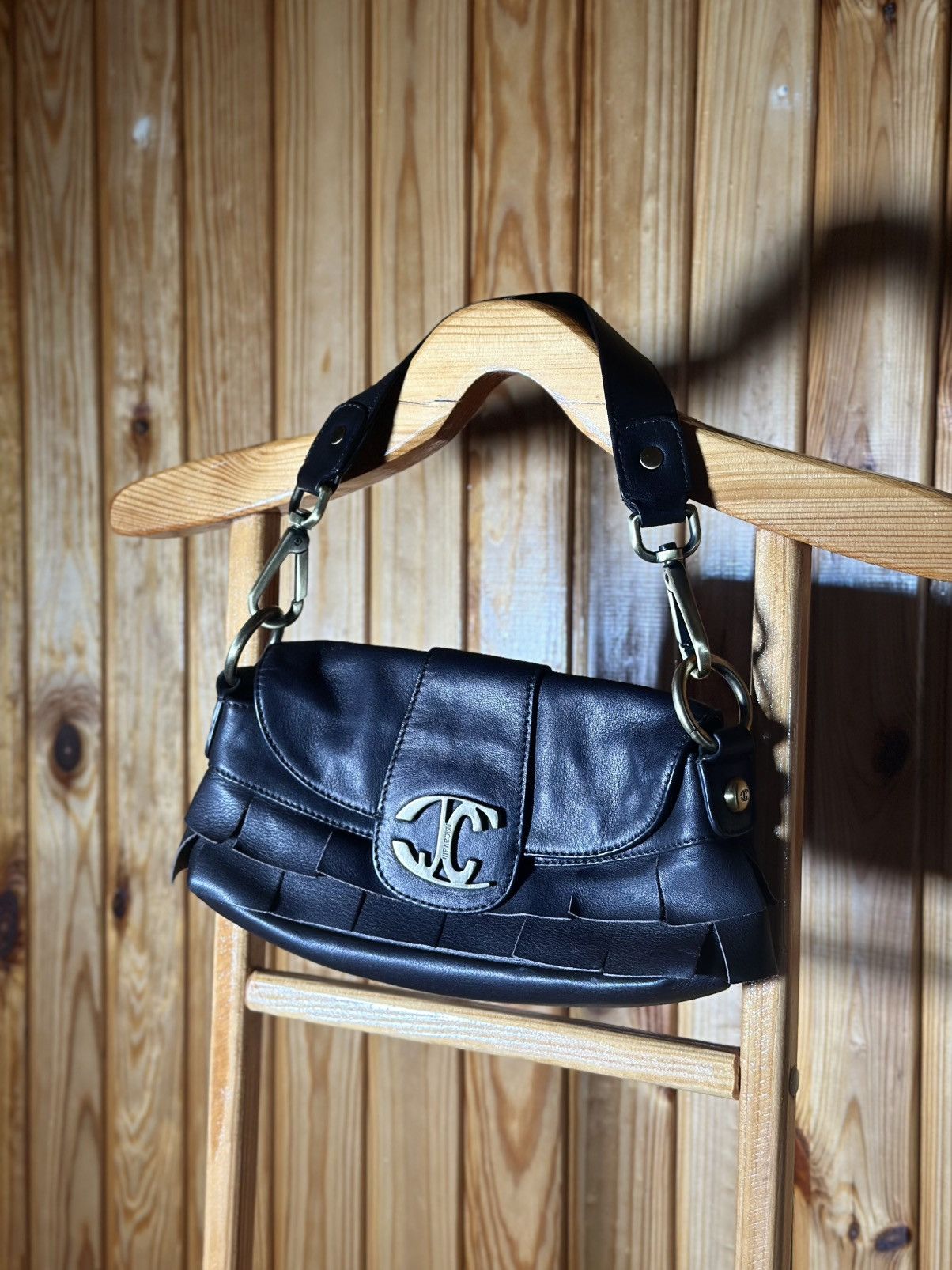 Just Cavalli × Vintage Vintage Just Cavalli Y2K brown l Laether Purse Shoulder Bag❤️ Size ONE SIZE - 1 Thumbnail
