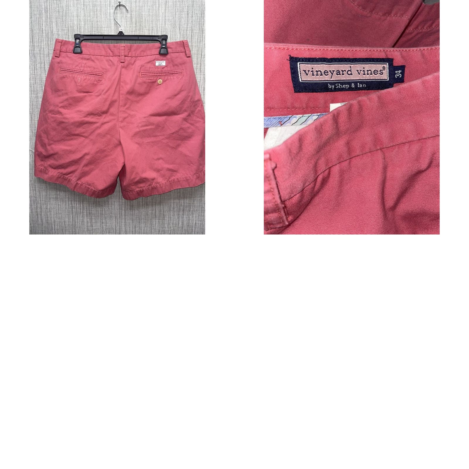 Vineyard Vines Vineyard Vines B & Ian 100% Cotton Shorts Mens Size 34 Pink Chino Men 34 Size US 34 / EU 50 - 8 Thumbnail