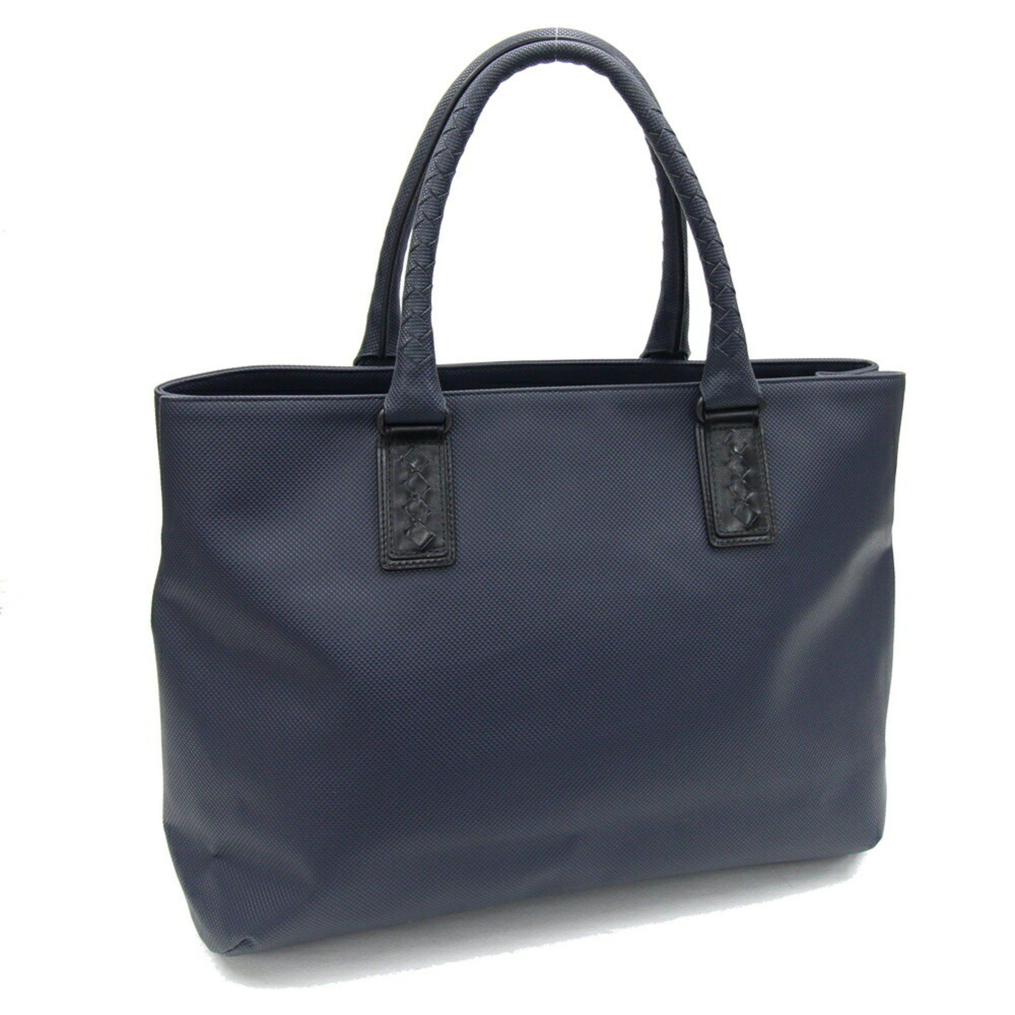 Bottega Veneta Tote Bag Marco Polo 222498 Navy Black PVC Leather