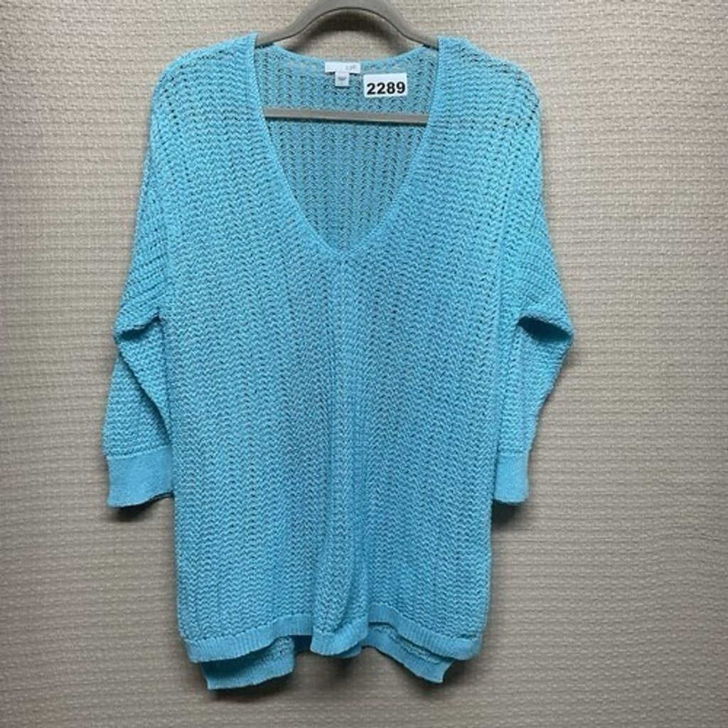 J. Jill J. Jill 3/4 Sleeves Summer Coverup V-Neck Sweater Women L Size L / US 10 / IT 46 - 7 Thumbnail