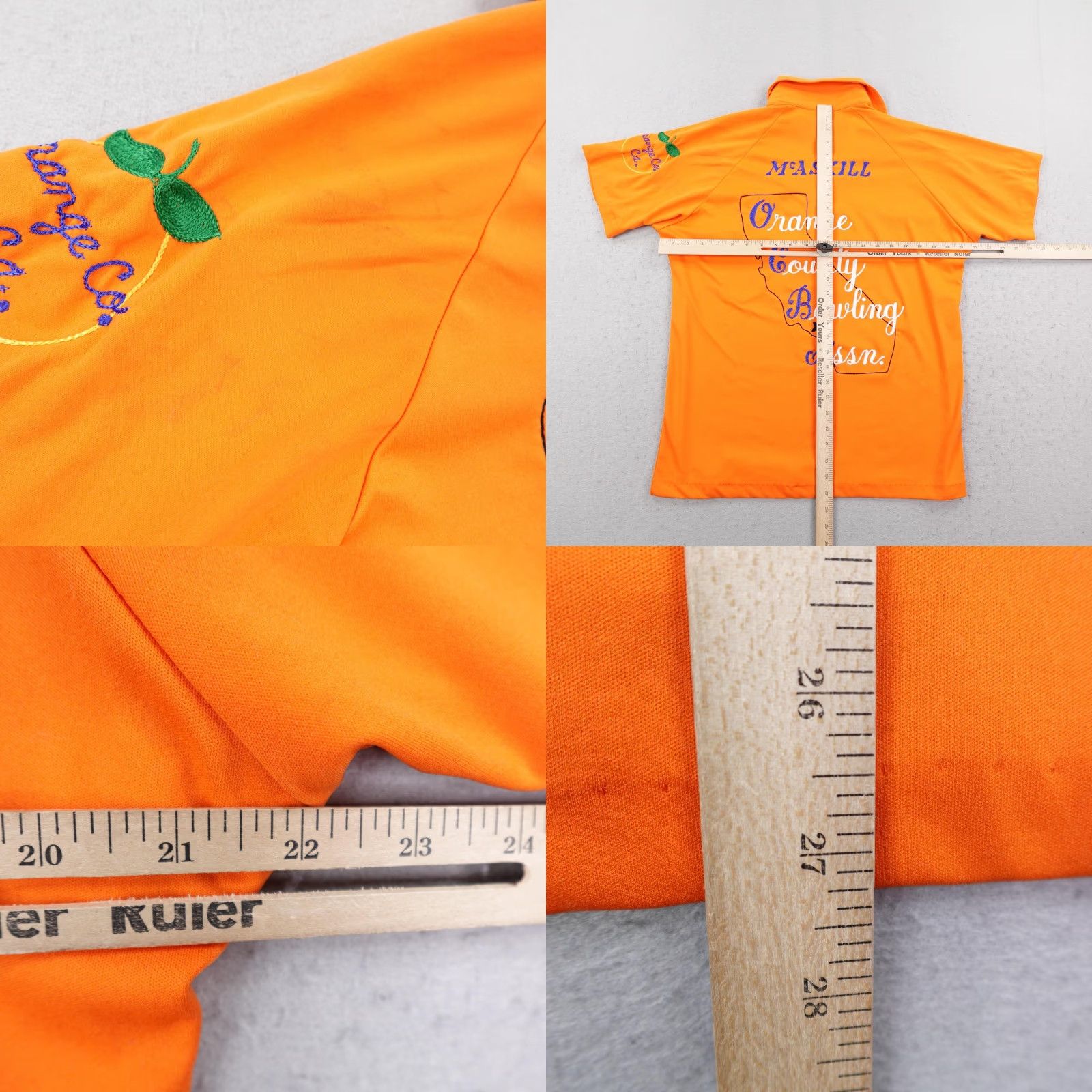 Vintage Vintage Orange County Bowling Shirt Men Large Chain Stitch Polo 70s Blade Collar Size US L / EU 52-54 / 3 - 8 Thumbnail