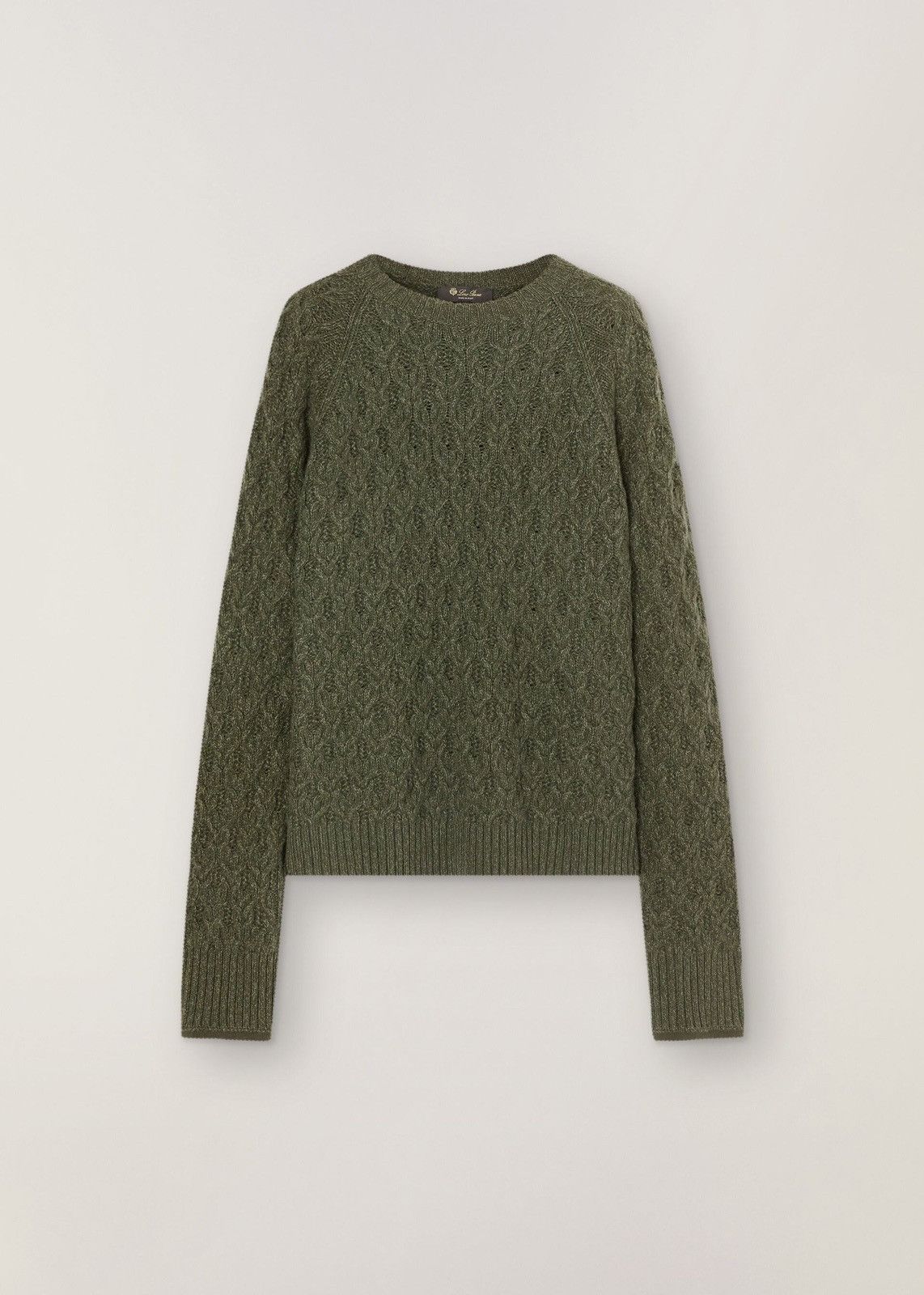 image of Loro Piana O1Loc1C0224 Baby Cashmere Roundneck Sweater In Green, Women's (Size Medium)